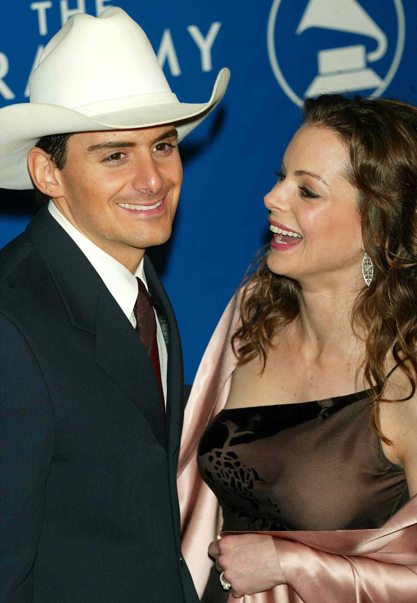 Kimberly Williams and Brad Paisley attend the 45th Annual Grammy Awards at Madison Square Garden on February 23, 2003 in New York City.