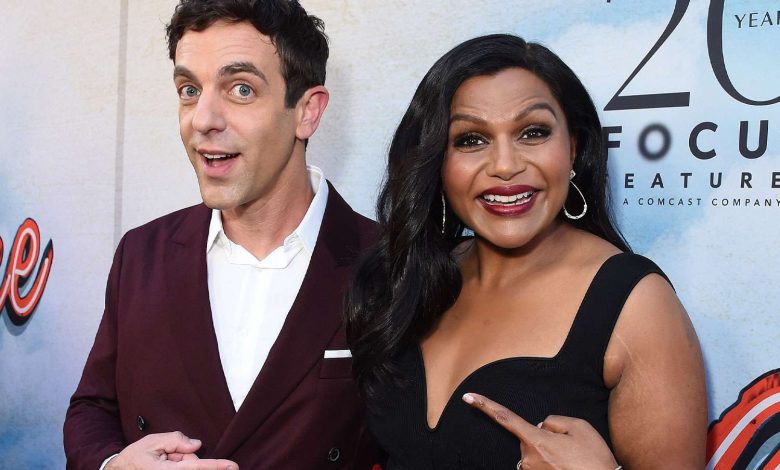 B. J. Novak and Mindy Kaling at the Los Angeles premiere of