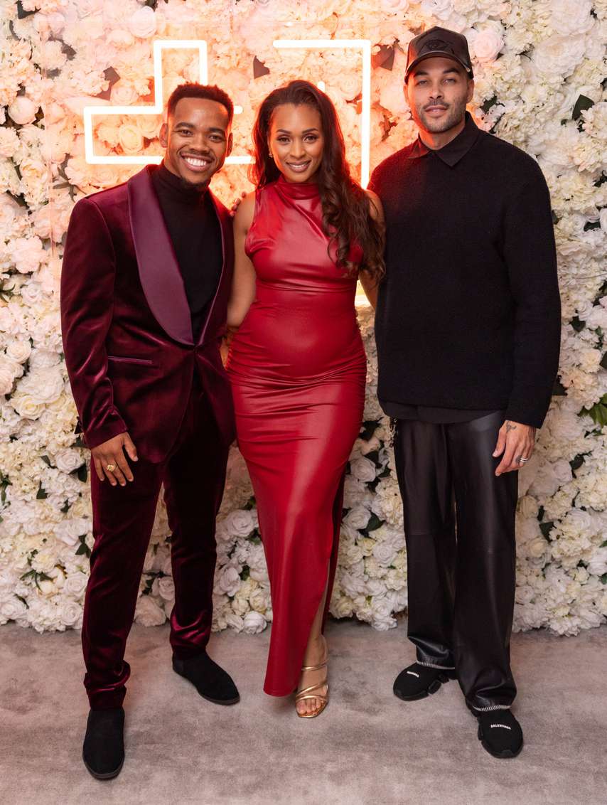 Don Benjamin with Plus 1 Network founders Joivan Wade & Melissa Williams celebrating the ‘Year End Soiree’ at Gravitas, in Beverly Hills, Ca on Tuesday, December 17th, 2024.