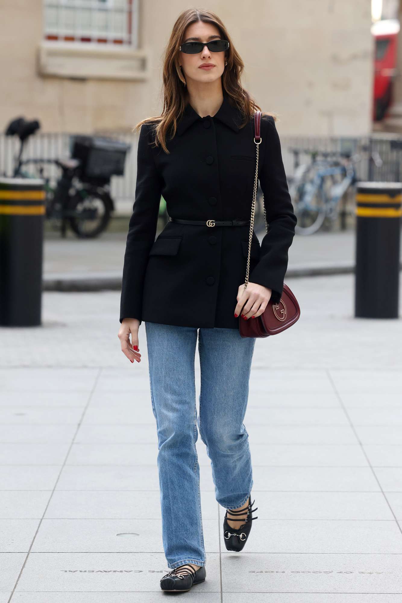 Daisy Edgar Jones arrives at BBC Broadcasting House on December 20, 2024 in London, England.