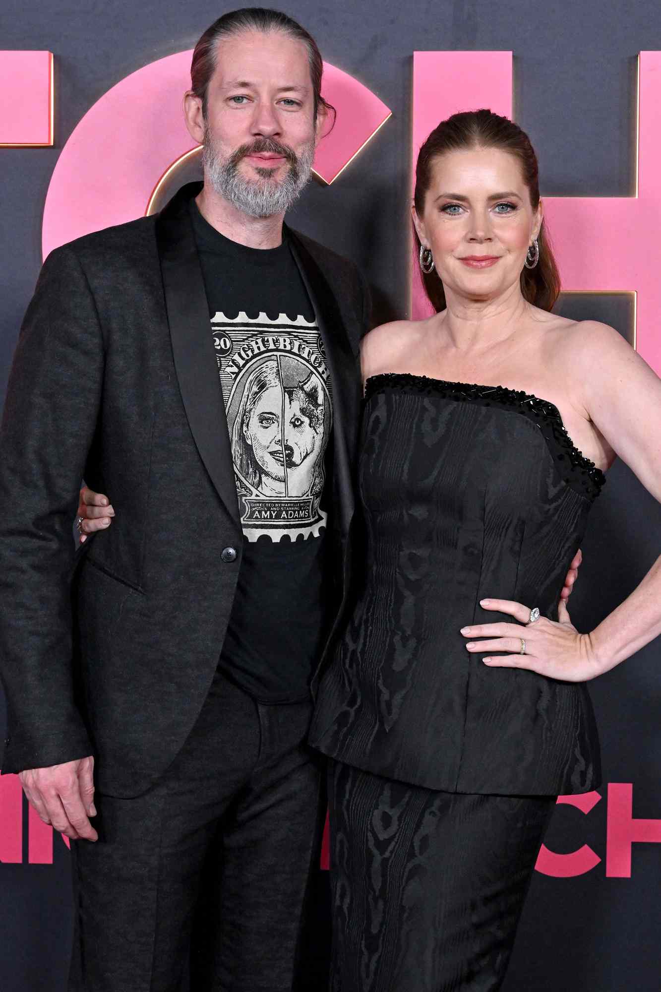 Darren Le Gallo and Amy Adams attend Los Angeles Premiere of "Nightbitch" at Linwood Dunn Theater on November 20, 2024 in Los Angeles, California.