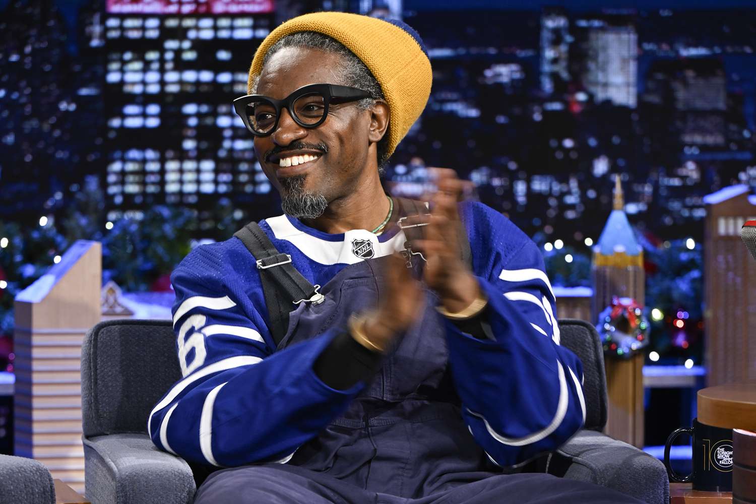 André 3000 during an interview on The Tonight Show Starring Jimmy Fallon