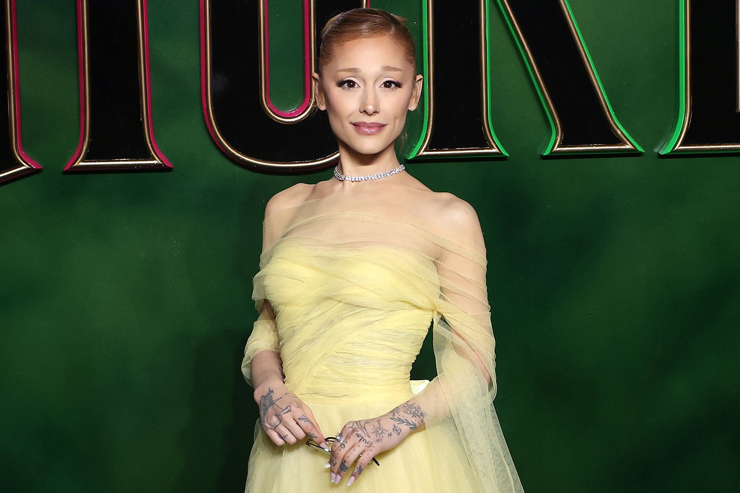 Ariana Grande attends the "Wicked: Part One" European Premiere at The Royal Festival Hall on November 18, 2024 in London, England.