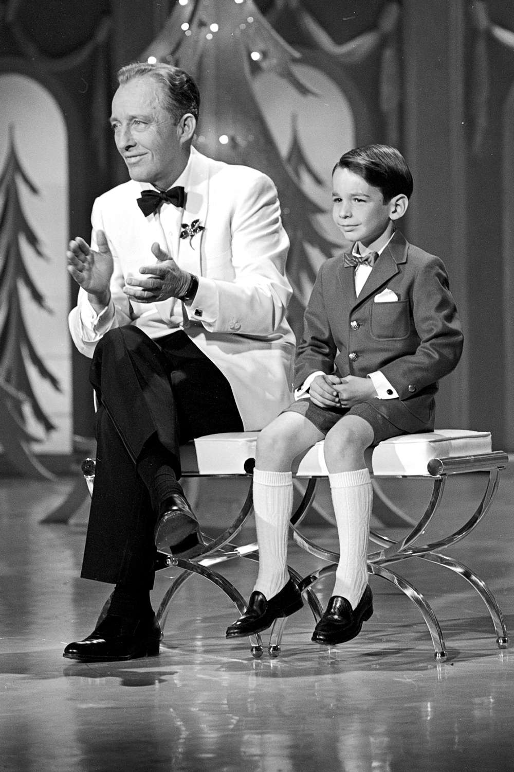 Bing Crosby and son Harry Lillis Grosby III host 'The Hollywood Palace' TV show on December 25, 1965.