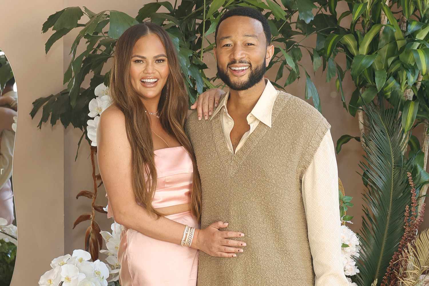 Chrissy Teigen and John Legend attend LOVED01 By John Legend Launches Pop-Up At at Westfield Century City