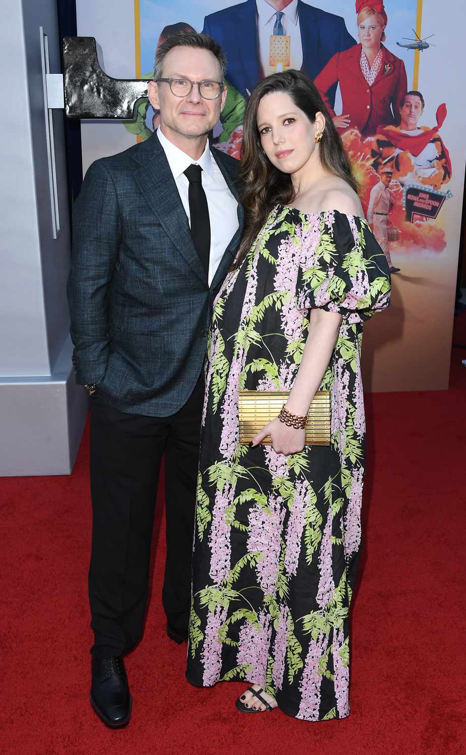 Christian Slater and Brittany Lopez arrives at the Los Angeles Premiere Of Netflix's "UNFROSTED" at The Egyptian Theatre Hollywood on April 30, 2024 in Los Angeles, 