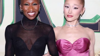 Cynthia Erivo and Ariana Grande pose at the Ozdust Ball