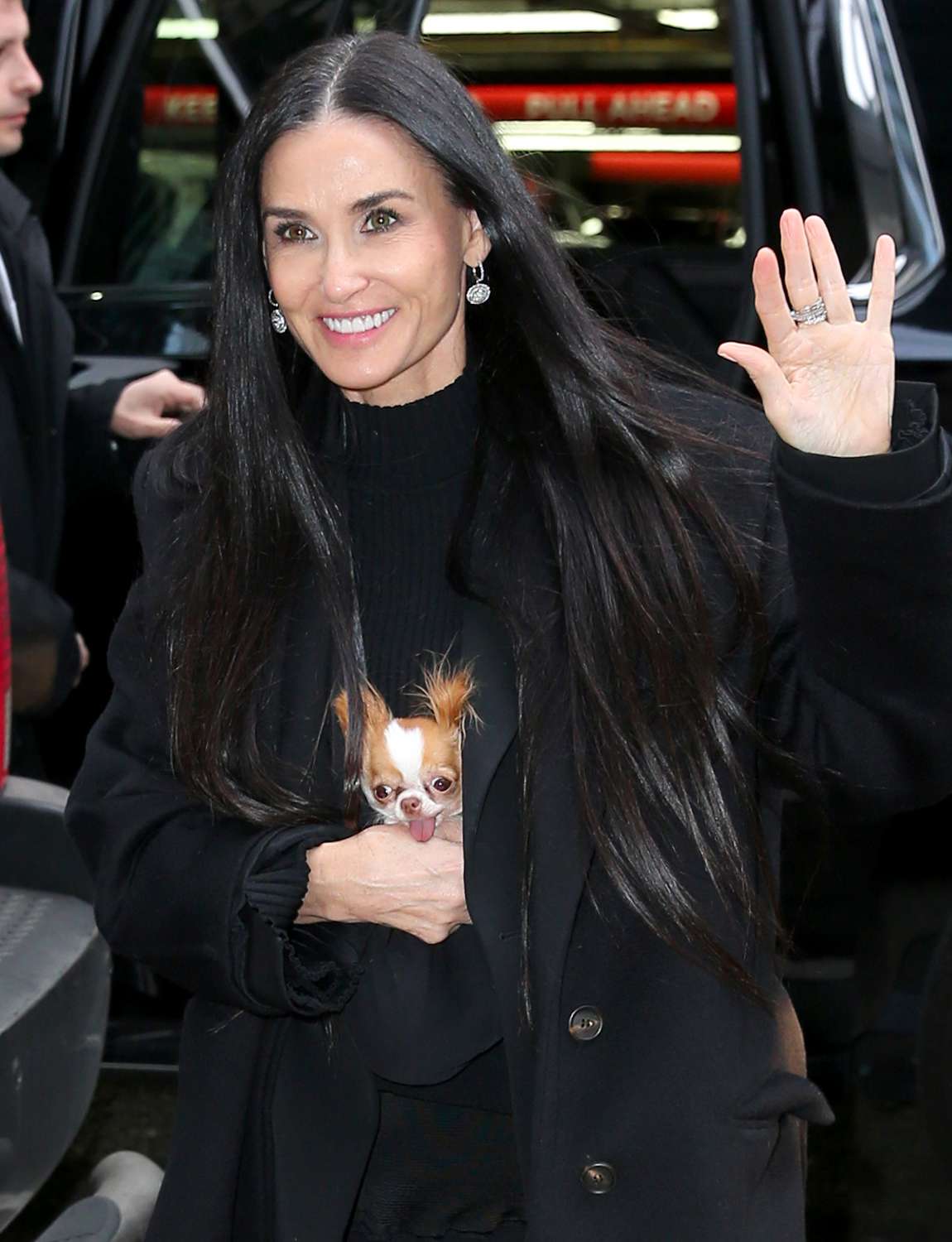 Demi Moore arrives at Robin Williams Center with her Chihuahua Pilaf in New York City