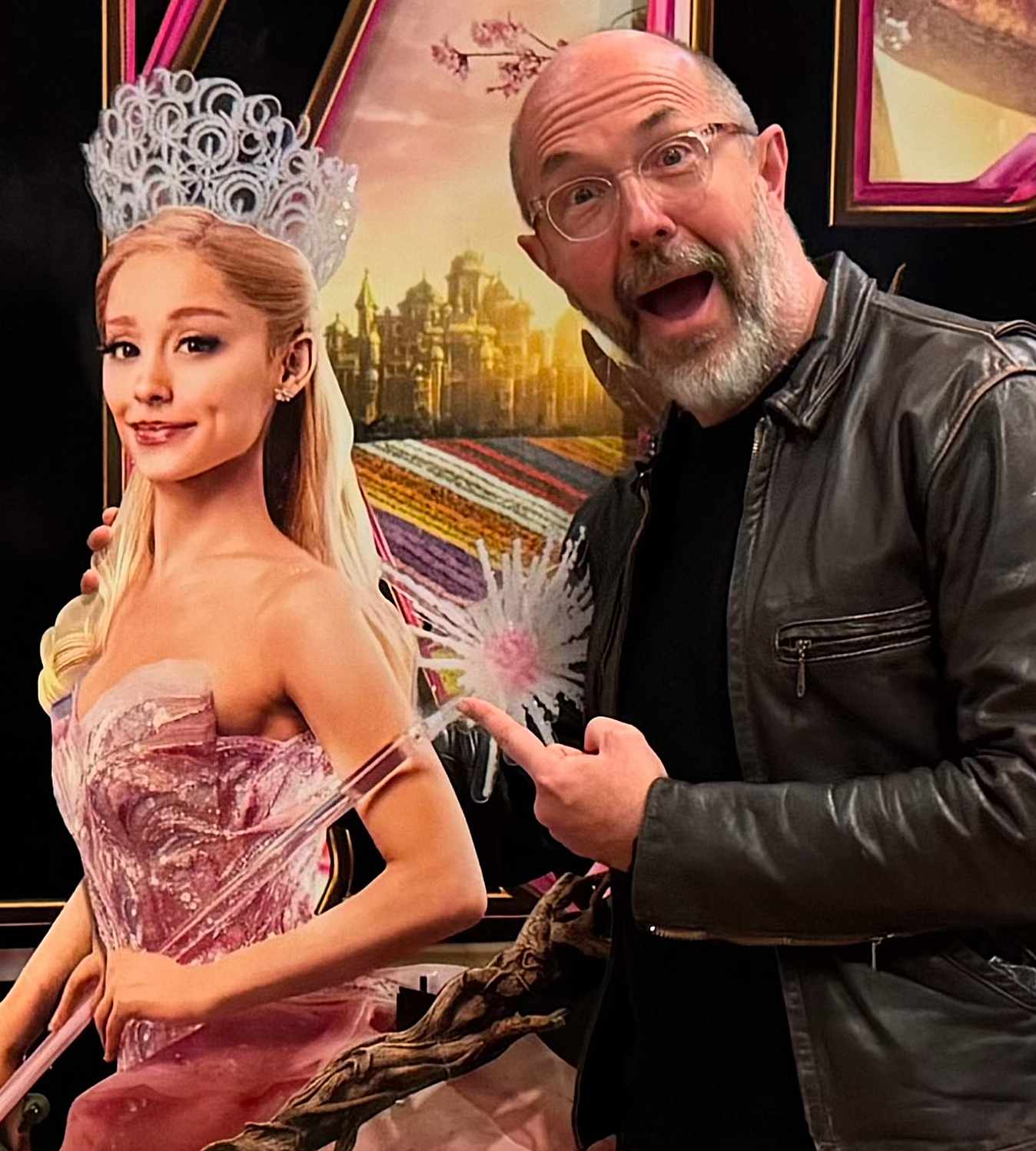 Eric Lange with Ariana Grande cutout