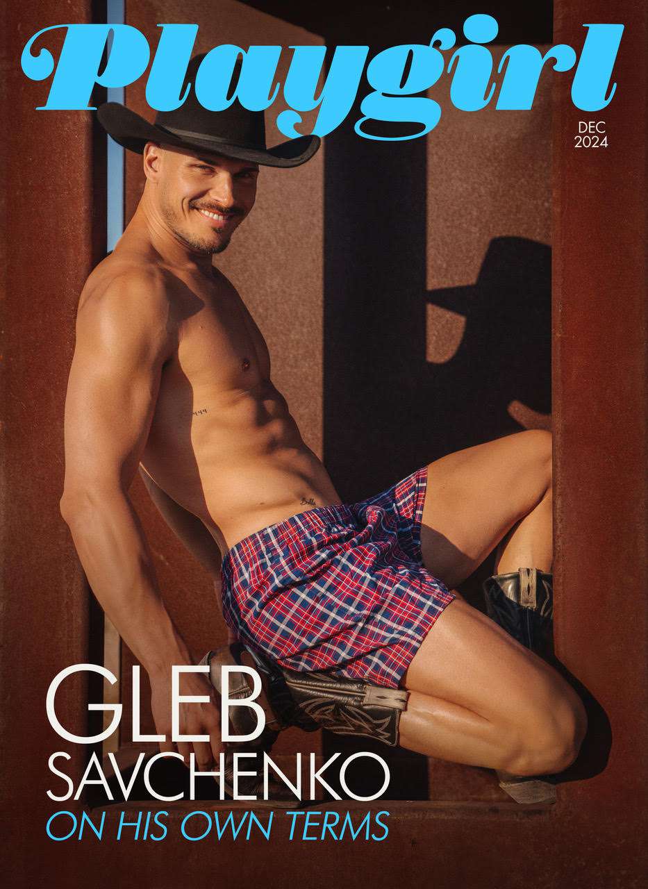 Gleb Savchenko Strips Down to His Underwear for Playgirl in Blazing Hot Western-Themed Photos