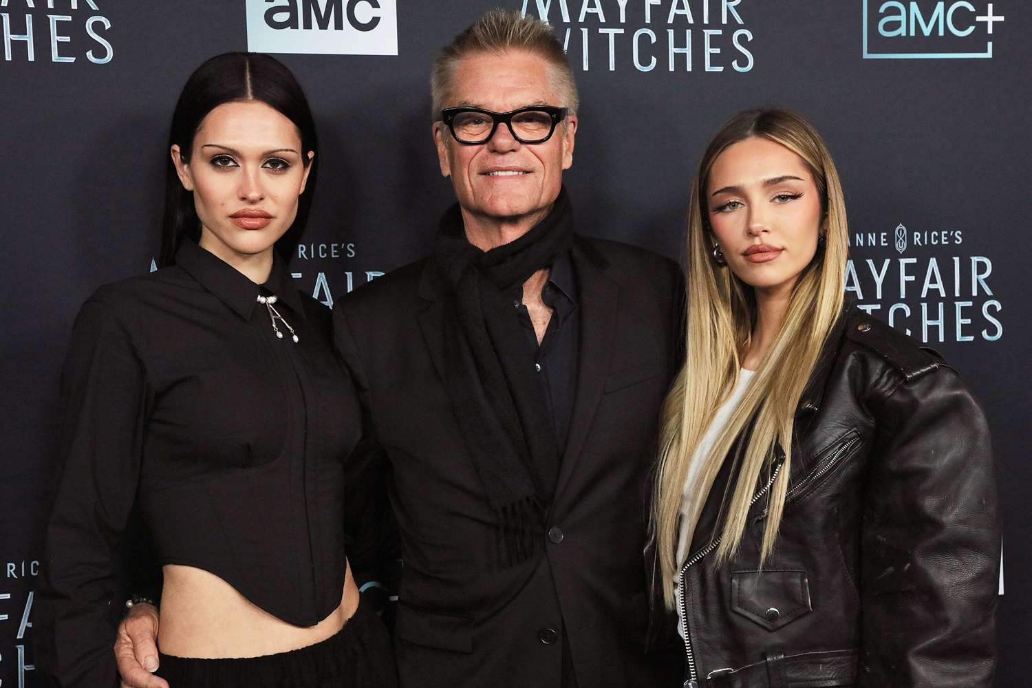 Amelia Gray Hamlin, Harry Hamlin and Delilah Belle Hamlin attend the Los Angeles Premiere of AMC Network's 'Anne Rice's Mayfair Witches' at Harmony Gold on Dec. 7, 2022 in Los Angeles.