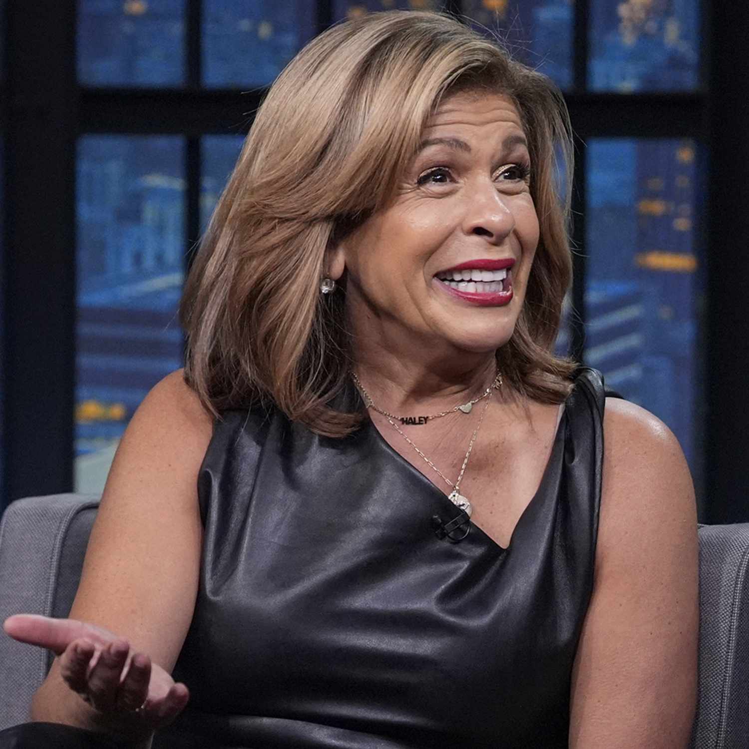 Hoda Kotb during an interview with host Seth Meyers