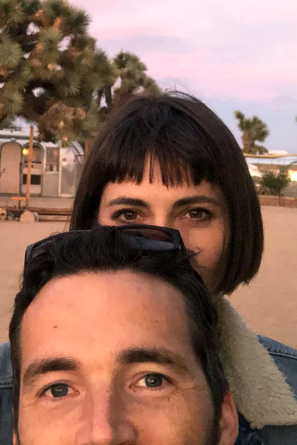 Ian Harding and his wife Sophie Hart on March 8, 2021 at Joshua Tree National Park.