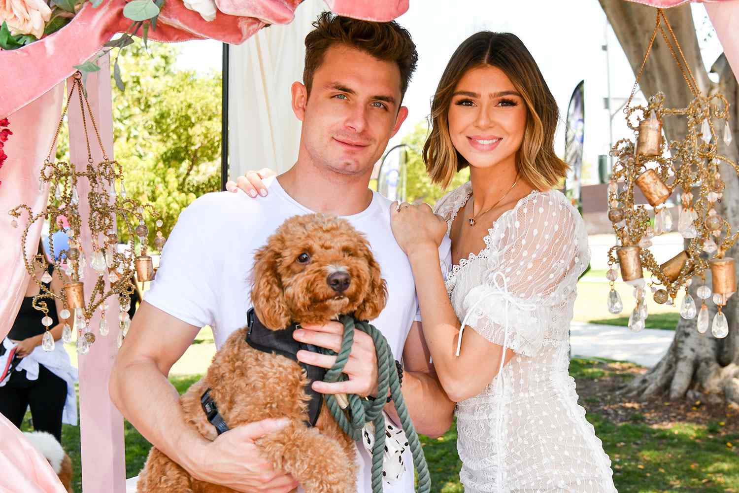 James Kennedy and Raquel Leviss pose for a portrait at the 5th Annual World Dog Day at West Hollywood Park on August 07, 2021 in West Hollywood, California.