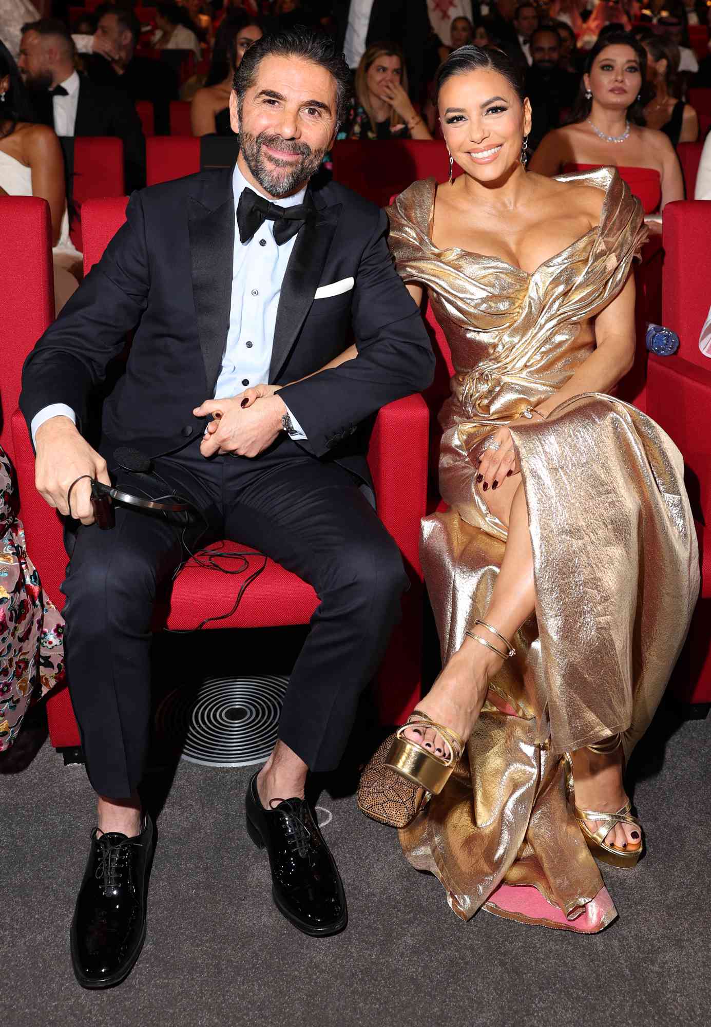 José Bastón and Eva Longoria during the Opening Ceremony at the Red Sea International Film Festival 2024 on December 05, 2024 in Jeddah, Saudi Arabia.