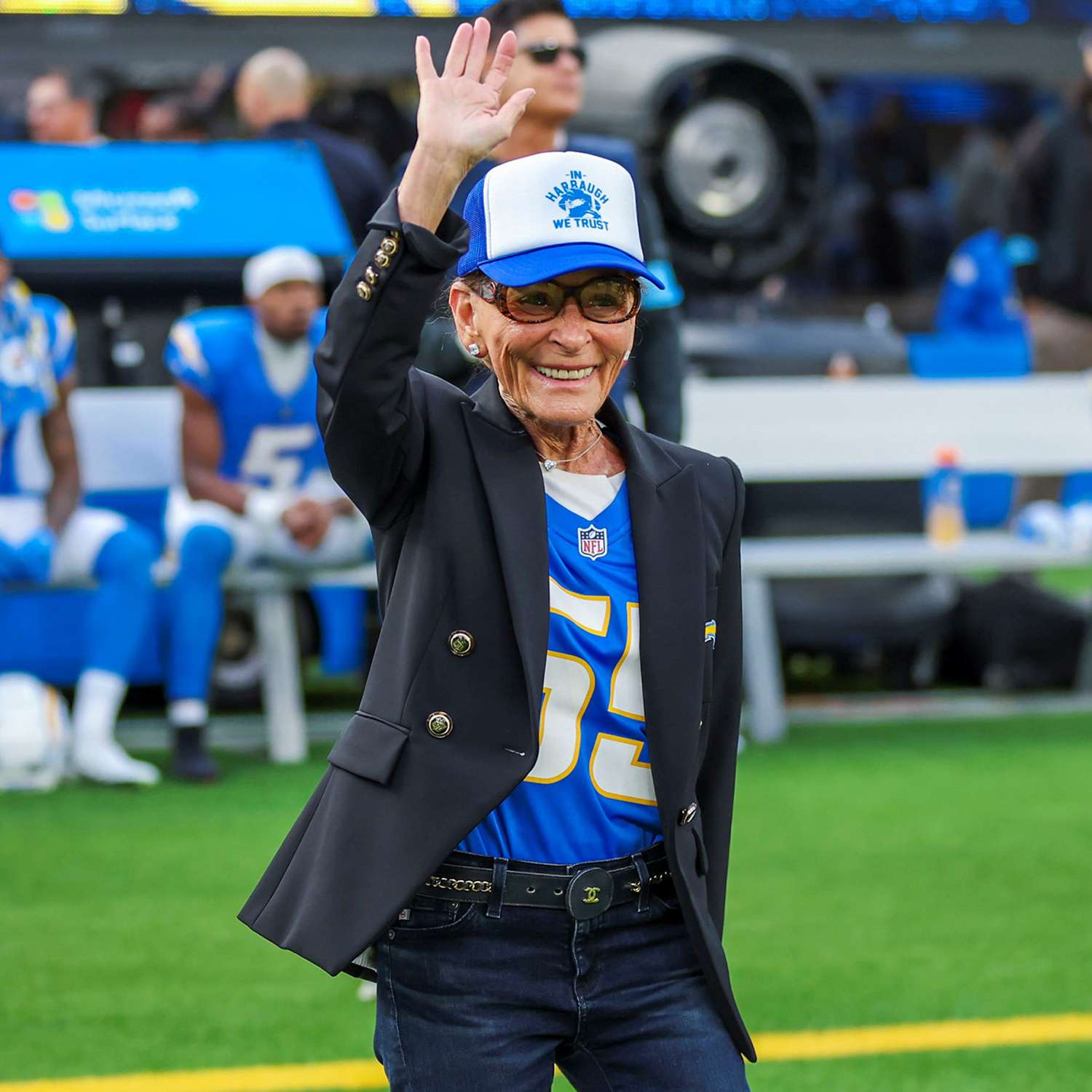 Judge Judy as Los Angeles Chargers Honorary Captain at Chargers vs Buccaneers on December 15 at SoFi Stadium