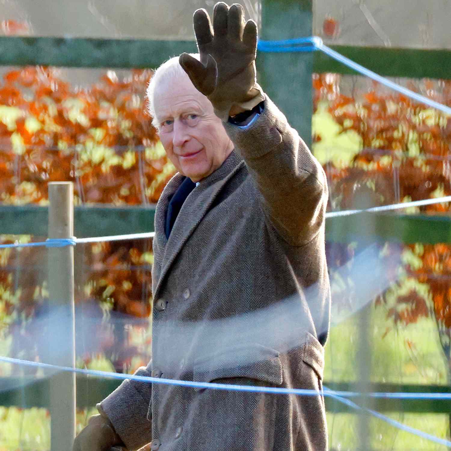 King Charles III departs after attending the 4th Sunday of Advent service at the Church of St Mary Magdalene