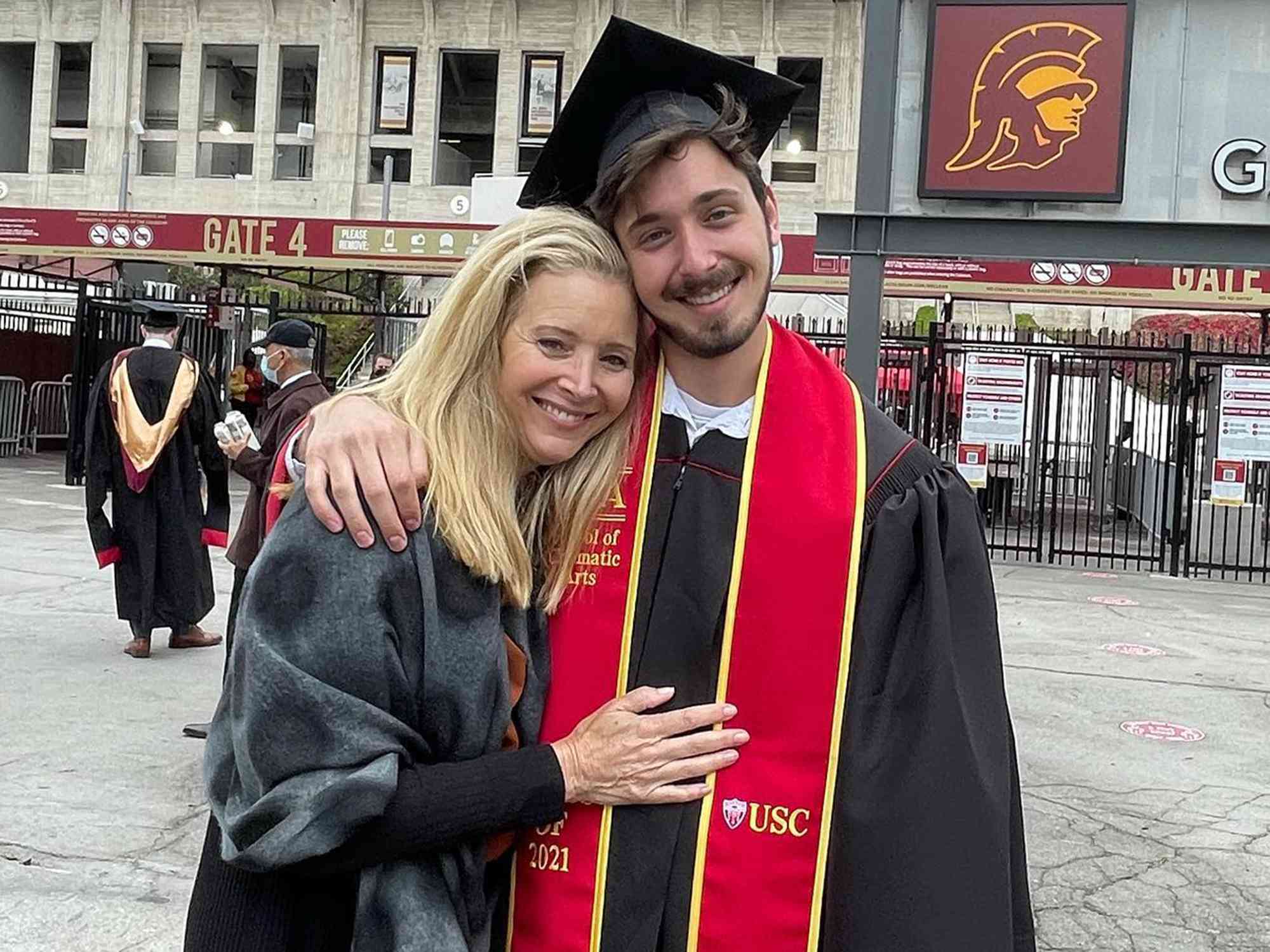 Lisa Kudrow and her son Julian at Julian's USC Graduation