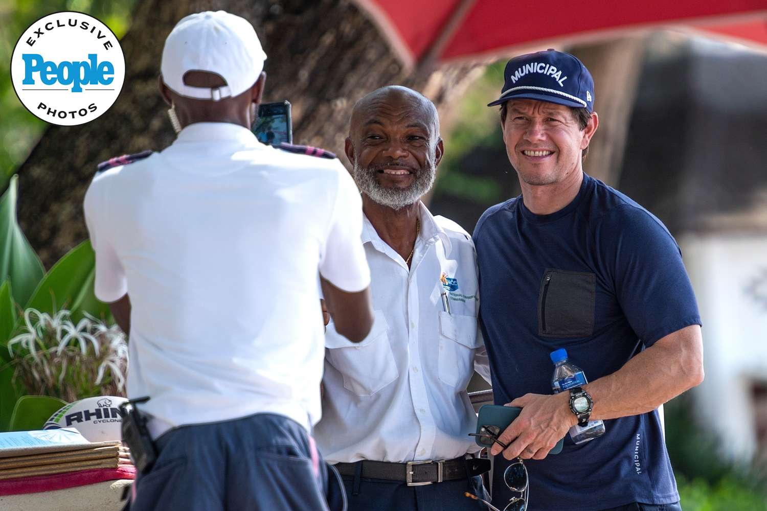 A Shirtless and RIPPED Mark Wahlberg is spotted wearing on-trend short shorts at Sandy Lane Hotel during Barbados getaway 