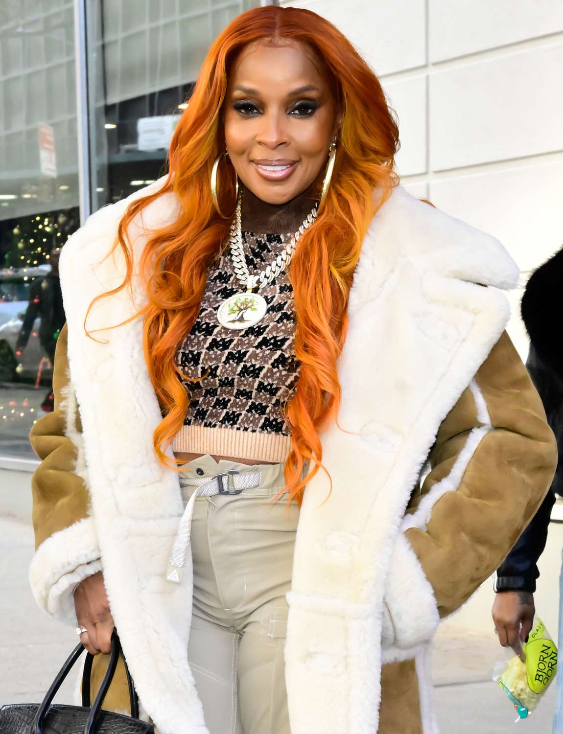 Mary J. Blige is seen outside CBS Studio on December 17, 2024 in New York City