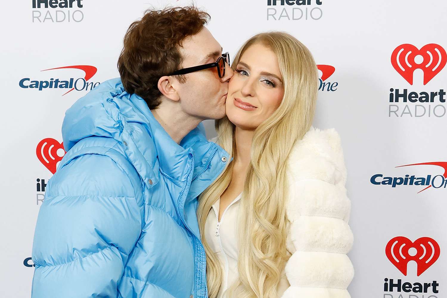 Daryl Sabara and Meghan Trainor attend the 2024 Z100 iHeartRadio Jingle Ball