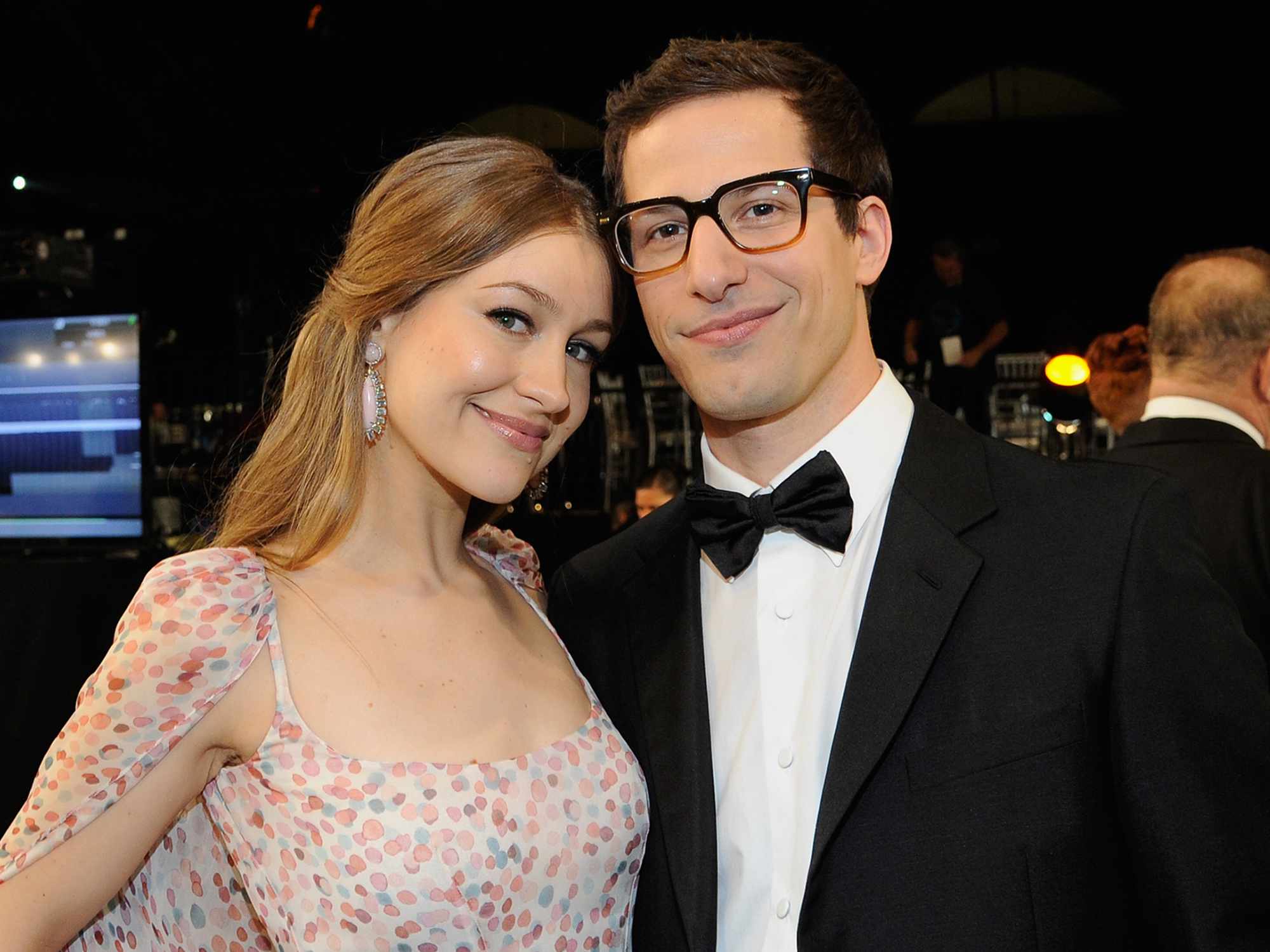 Joanna Newsom and actor Andy Samberg attend the 21st Annual Screen Actors Guild Awards at The Shrine Auditorium on January 25, 2015 in Los Angeles, California