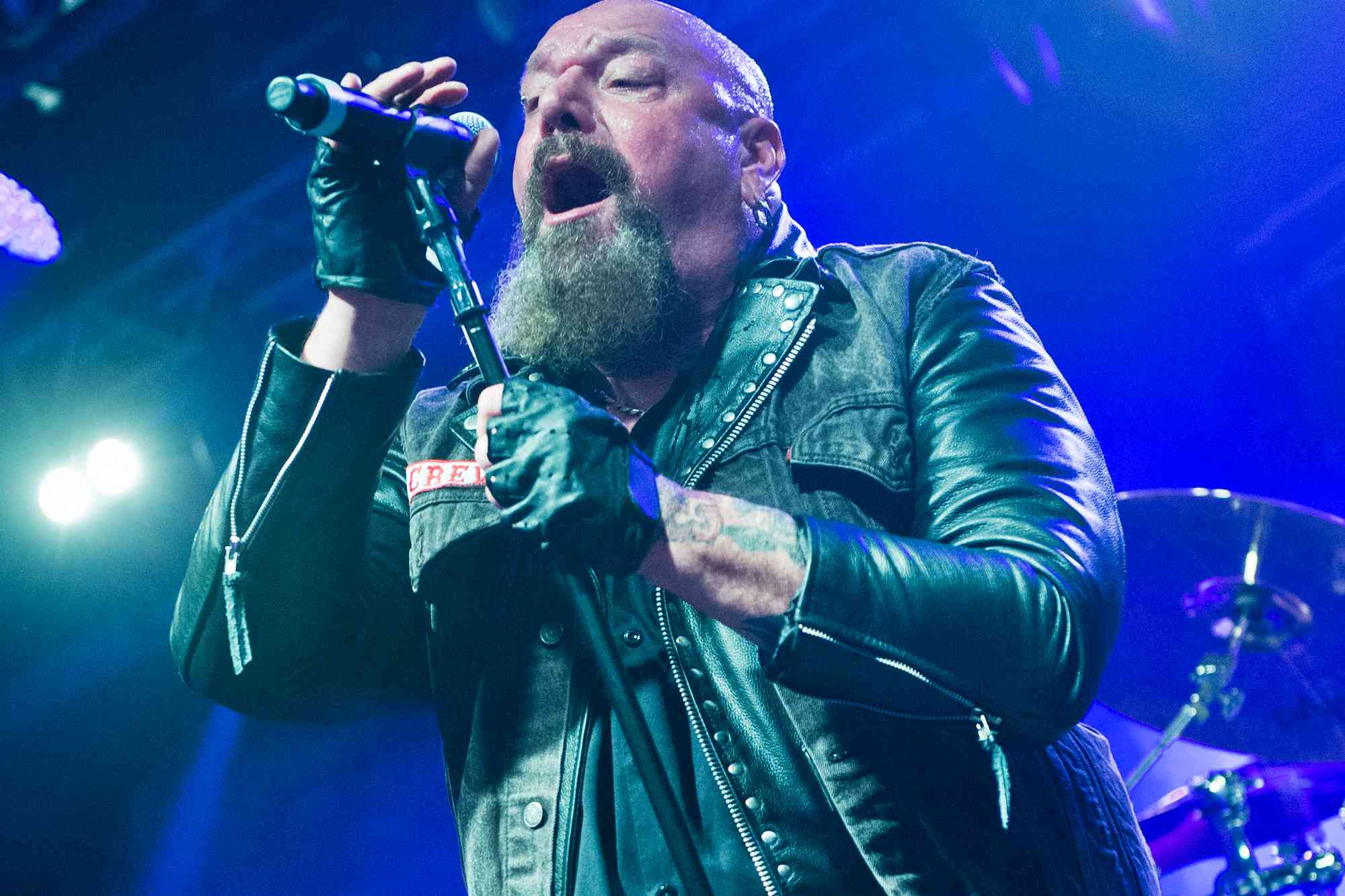 English heavy metal musician Paul Di'Anno performing live on stage at the 2013 Hard Rock Hell festival in Pwllheli, Wales, on November 30, 2013. 