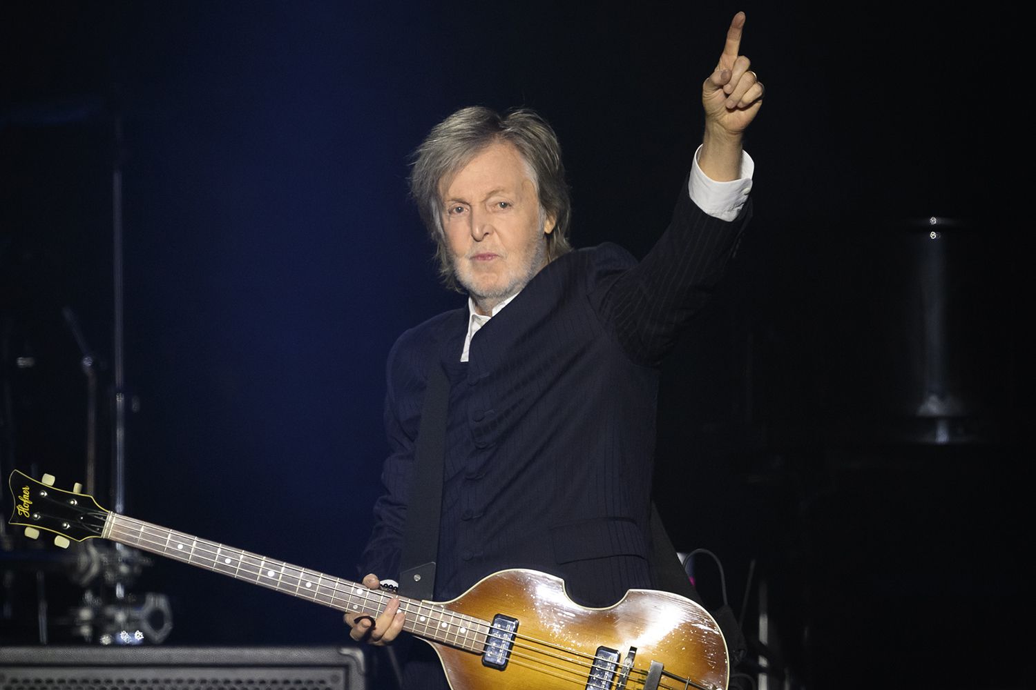 Paul McCartney performs live on stage at Paris La Defense Arena during the 'Got Back!' Tour