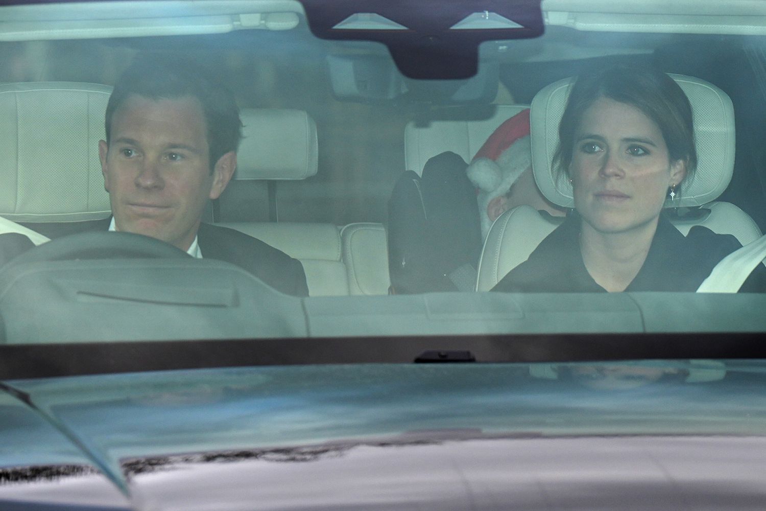 Princess Eugenie and Jack Brooksbank arrive for King Charles III's Christmas lunch at Buckingham Palace