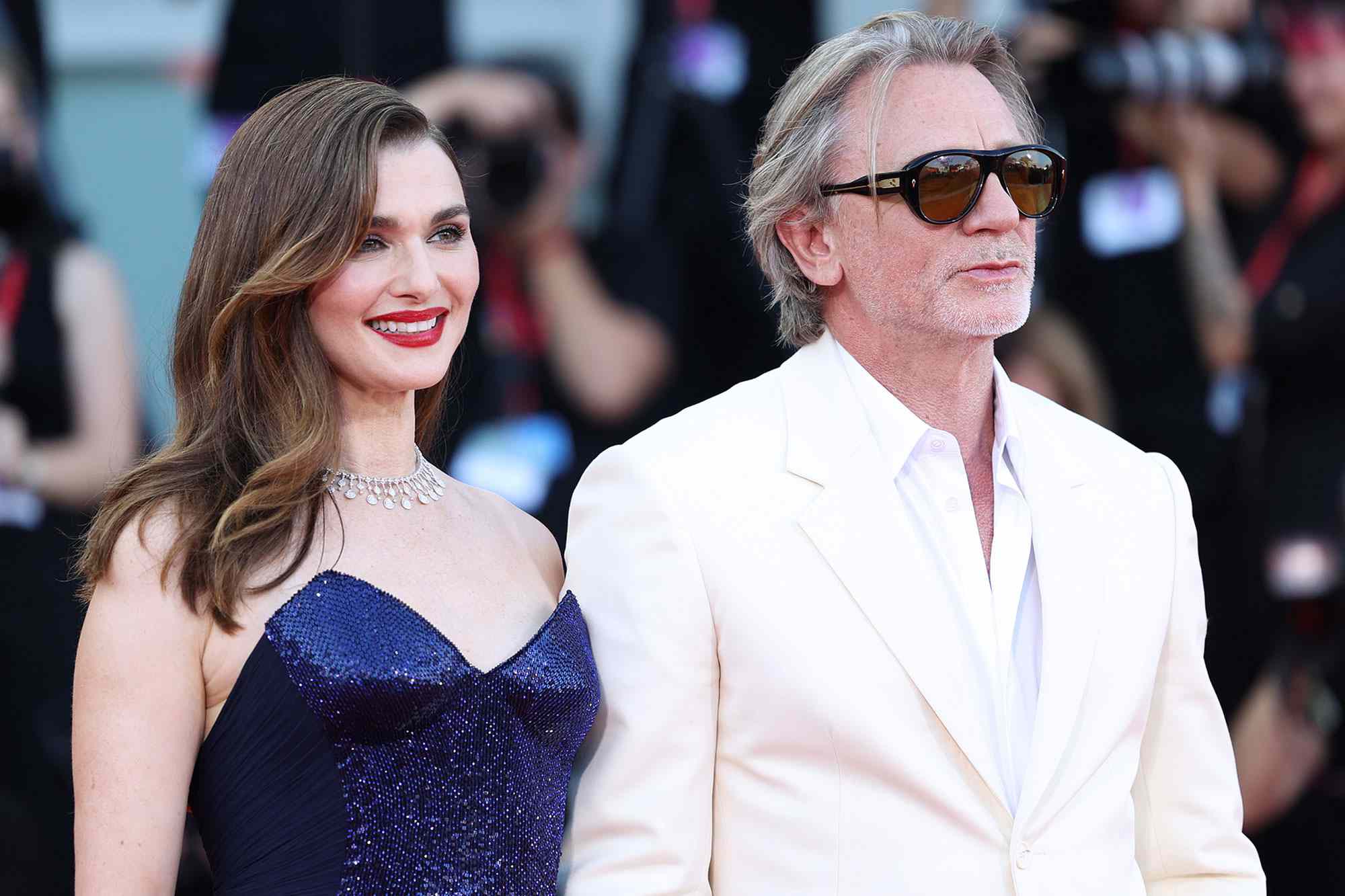 Rachel Weisz and Daniel Craig attend the "Queer" red carpet during the 81st Venice International Film Festival on September 03, 2024 in Venice, Italy.