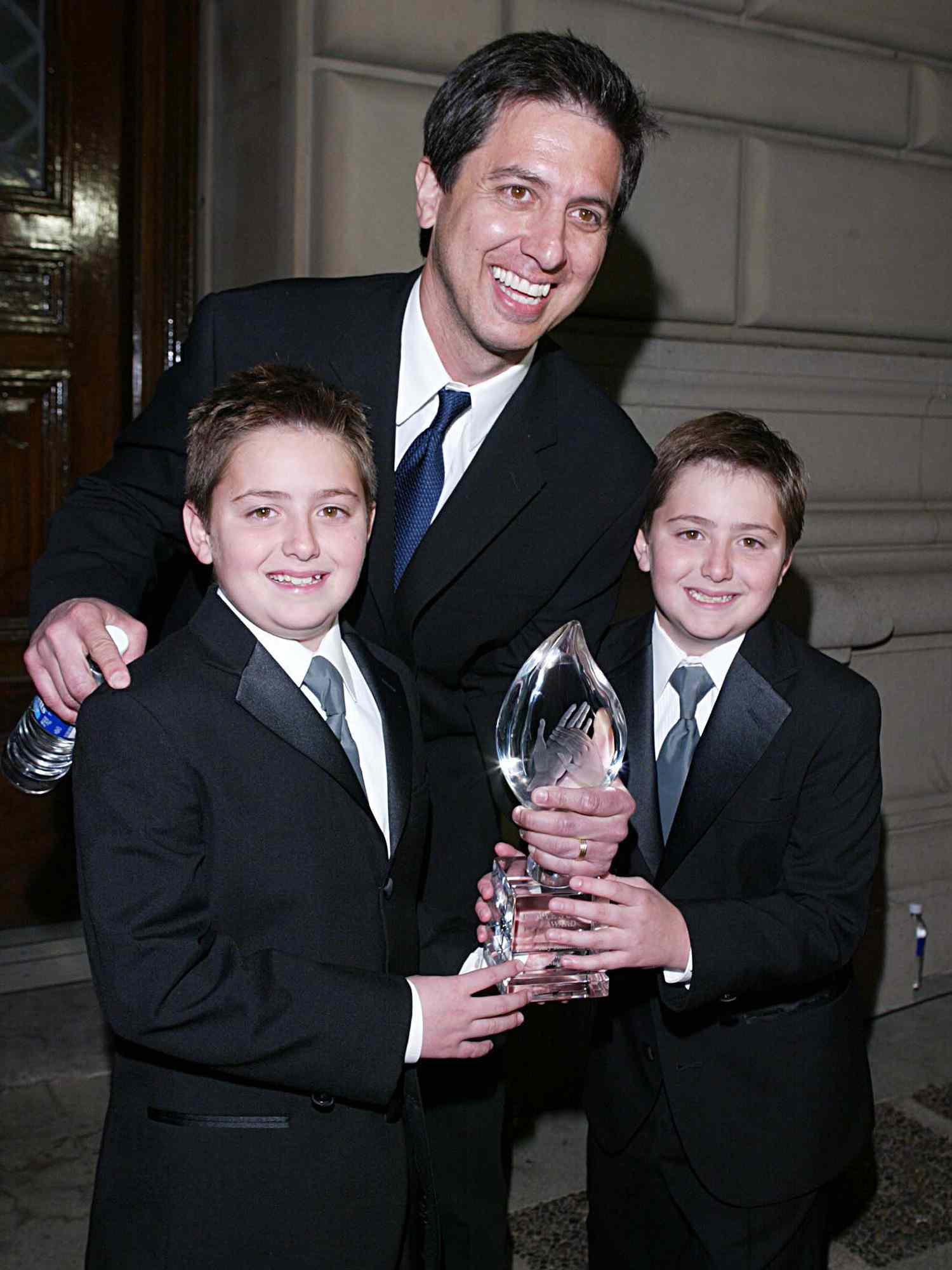 Ray Romano with his twin sons Greg and Matt 