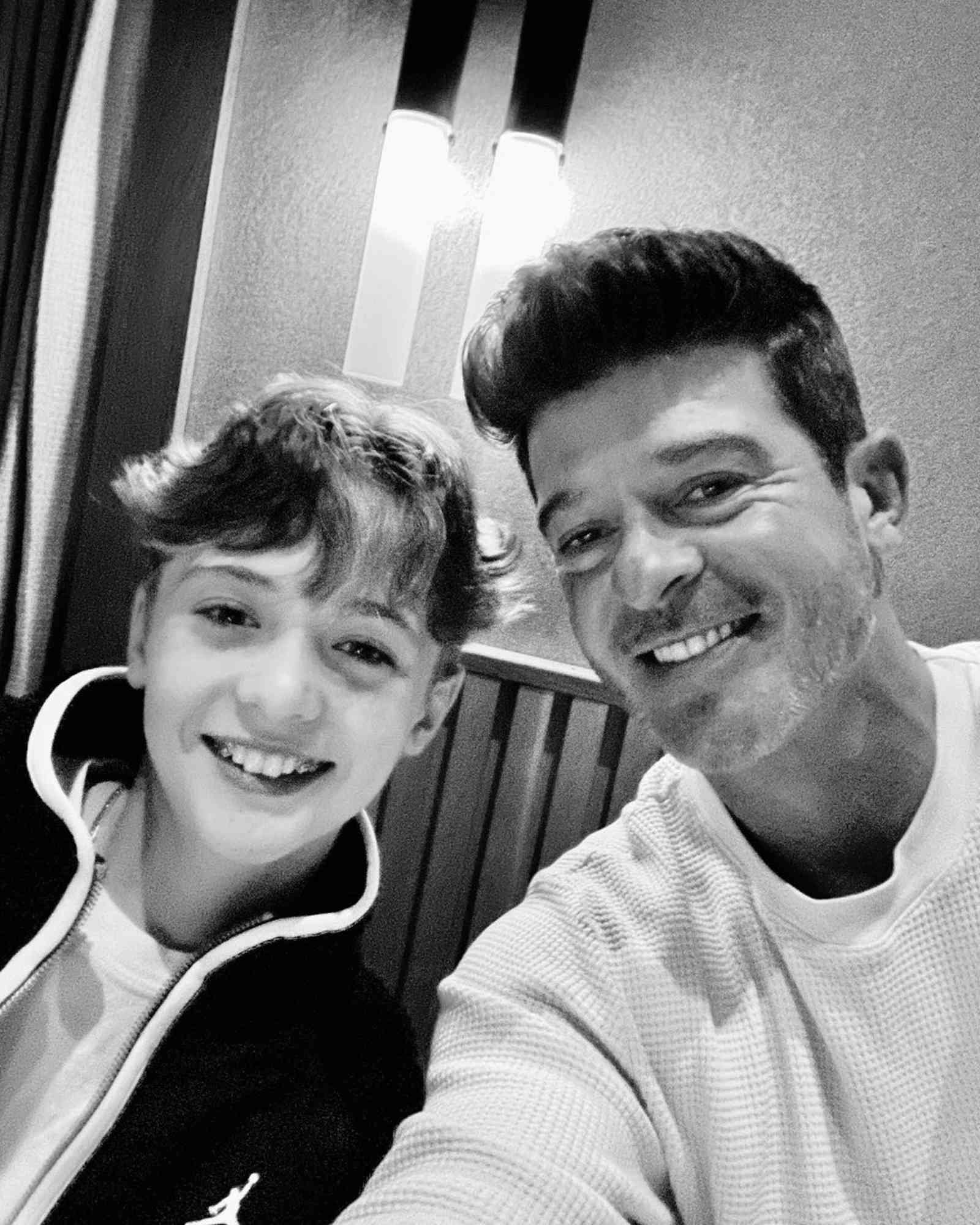 Robin Thicke and his son Julian Fuego.