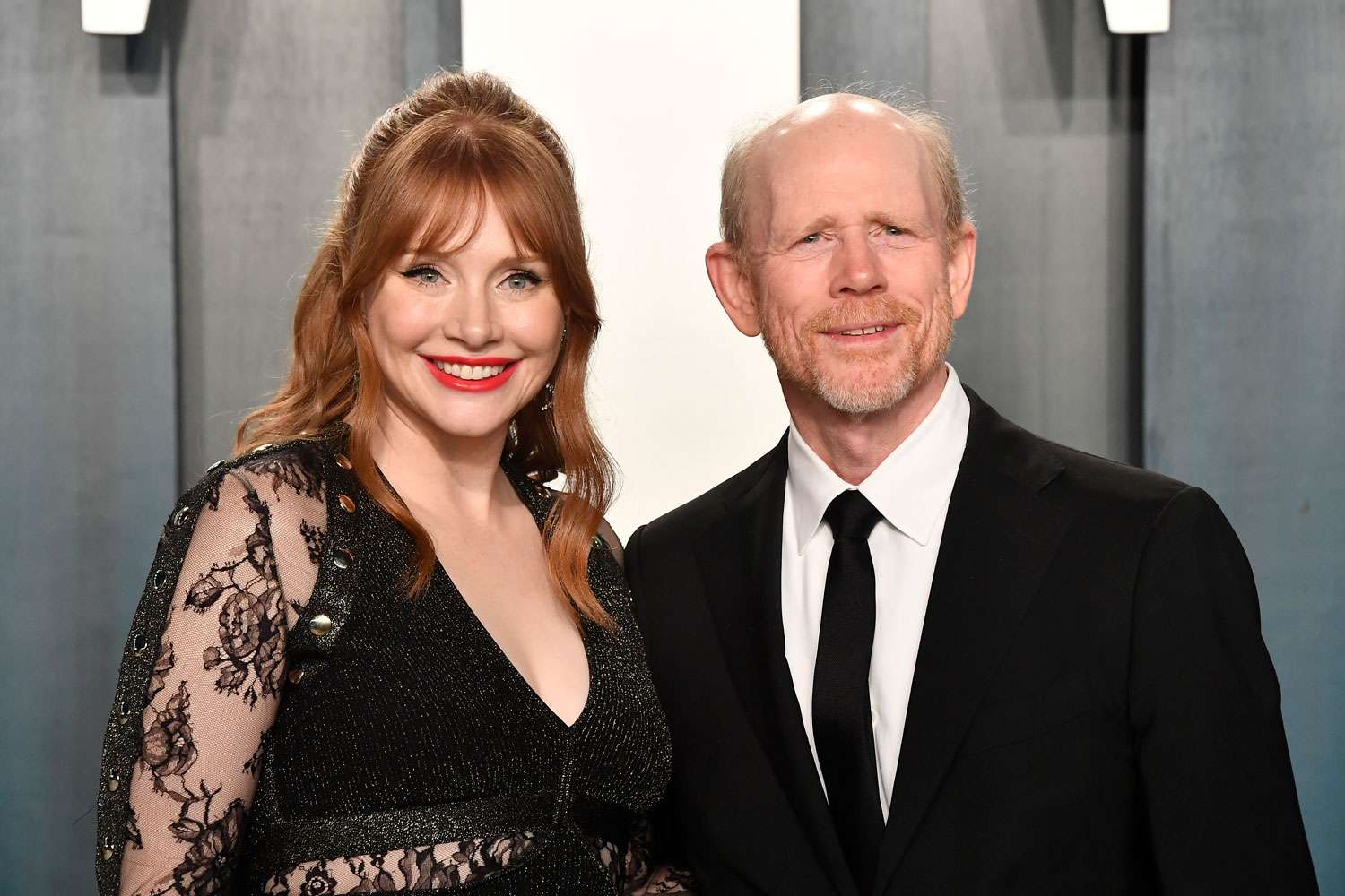 Bryce Dallas Howard and Ron Howard attend the 2020 Vanity Fair Oscar Party hosted by Radhika Jones at Wallis Annenberg Center for the Performing Arts on February 09, 2020 in Beverly Hills, California.