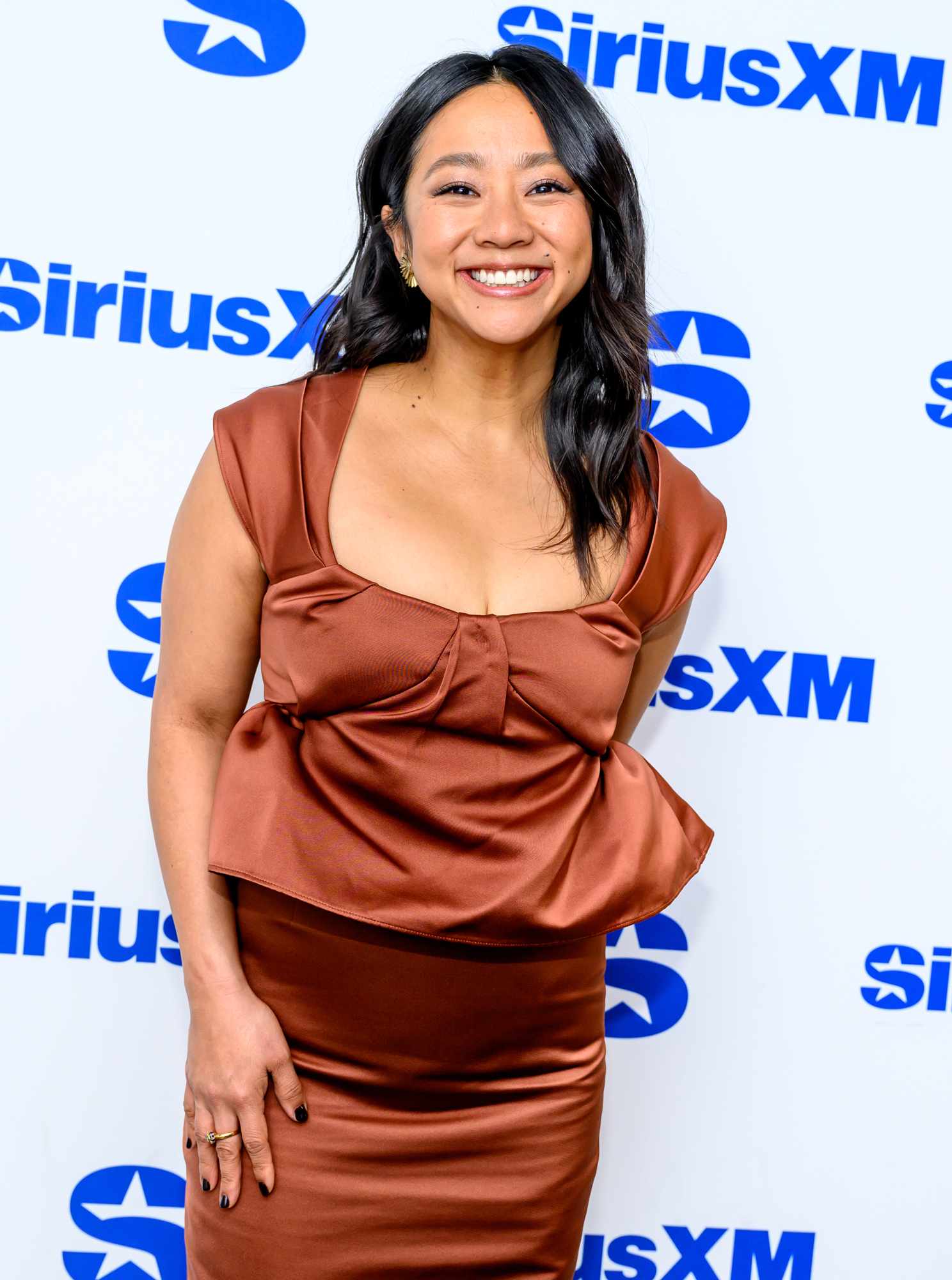 Stephanie Hsu visits SiriusXM Studios on December 05, 2024 in New York City.