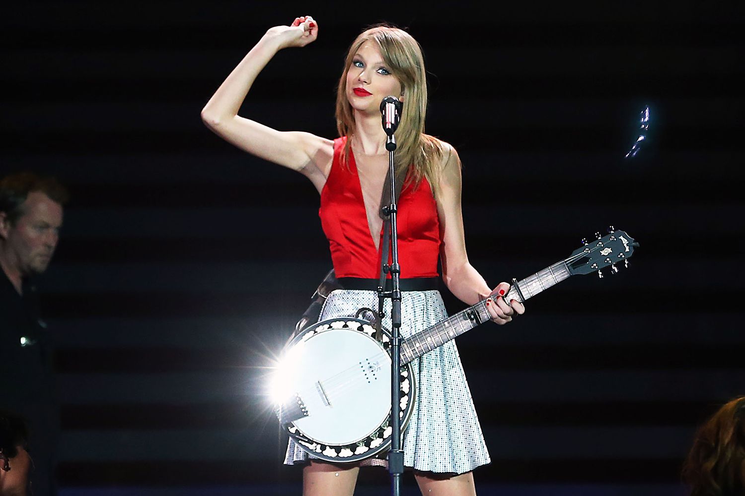 Seven-time Grammy winner Taylor Swift concluded the Australian leg of her RED tour, playing to a sold-out crowd of more than 40,000 fans, at Etihad Stadium on December 14, 2013 in Melbourne, Australia. Swift is the first solo female artist in twenty years to undertake a national stadium concert tour of Australia, the last being Madonna in 1993. 