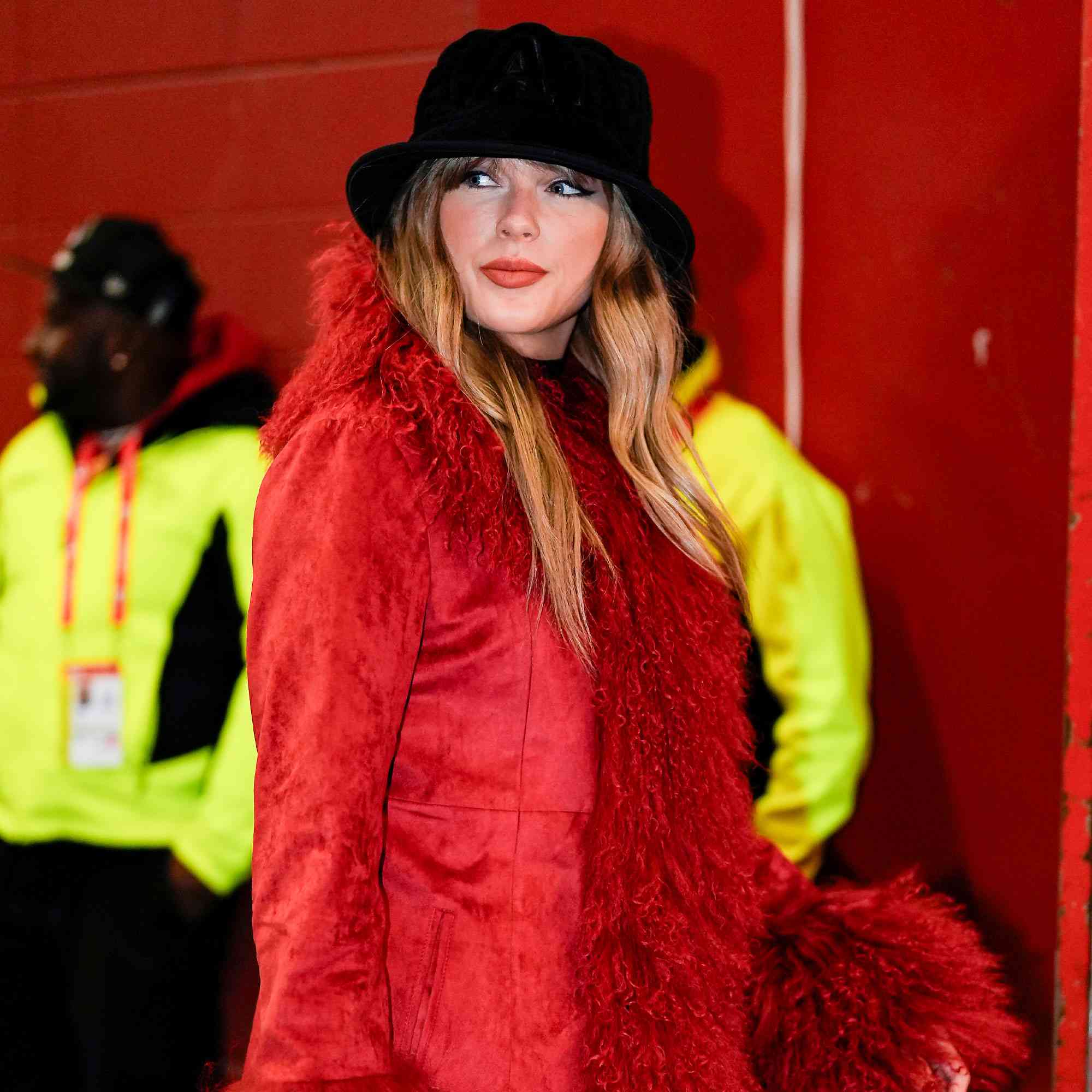 Kansas City, Missouri, USA; Recording artist Taylor Swift arrives prior to a game between the Houston Texans and the Kansas City Chiefs at GEHA Field at Arrowhead Stadium