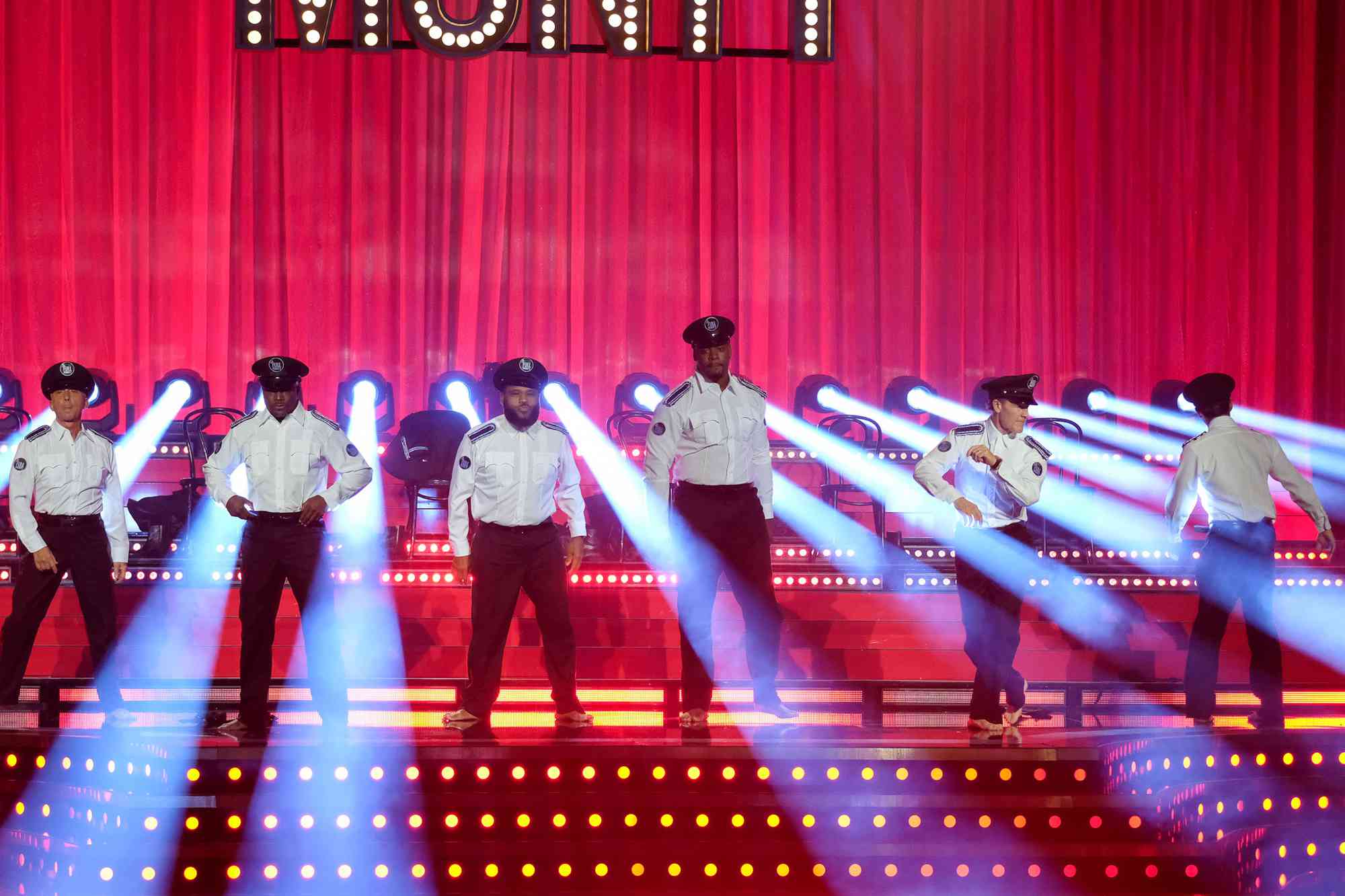 THE REAL FULL MONTY: L-R: Bruno Tonioli, Taye Diggs, Anthony Anderson, Chris Jones, James Van Der Beek and Tyler Posey in the two-hour special THE REAL FULL MONTY airing Monday, December 9 (8:00-10:00 PM ET/PT). 