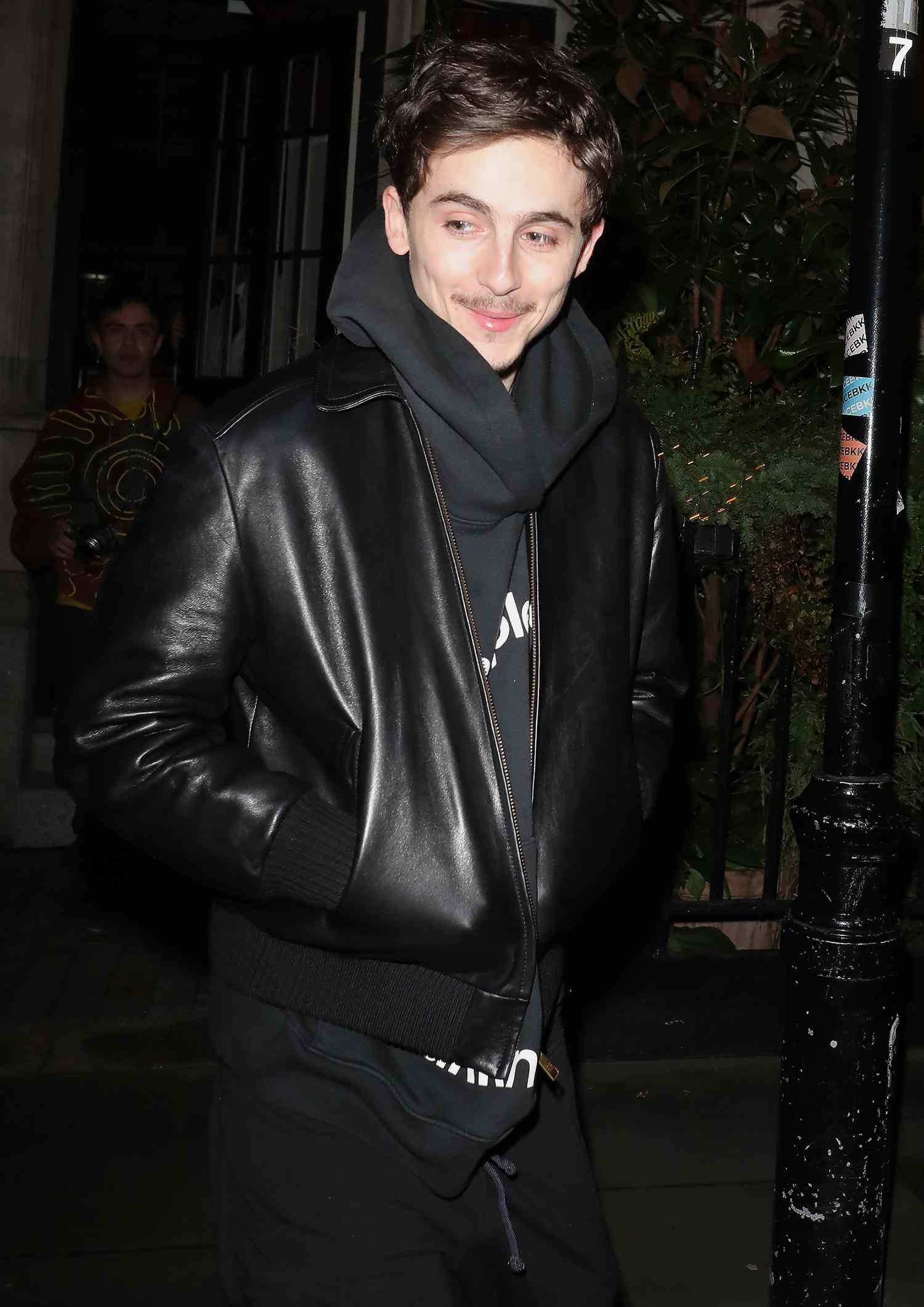 EXCLUSIVE: Timothee Chalamet is spotted exiting the Chiltern Firehouse in London