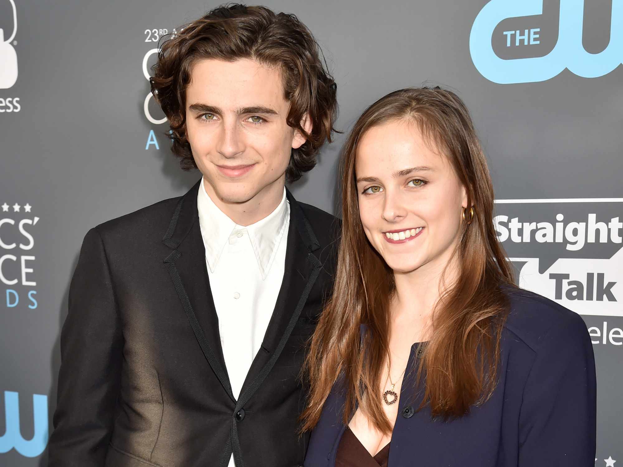 Timothee Chalamet (L) and Pauline Chalamet attend The 23rd Annual Critics' Choice Awards