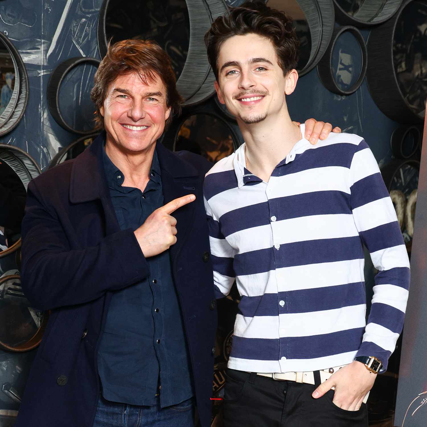 Tom Cruise and Timothee Chalamet attend the UK Awards Screening of Searchlight Pictures' "A Complete Unknown" at Ham Yard Hotel