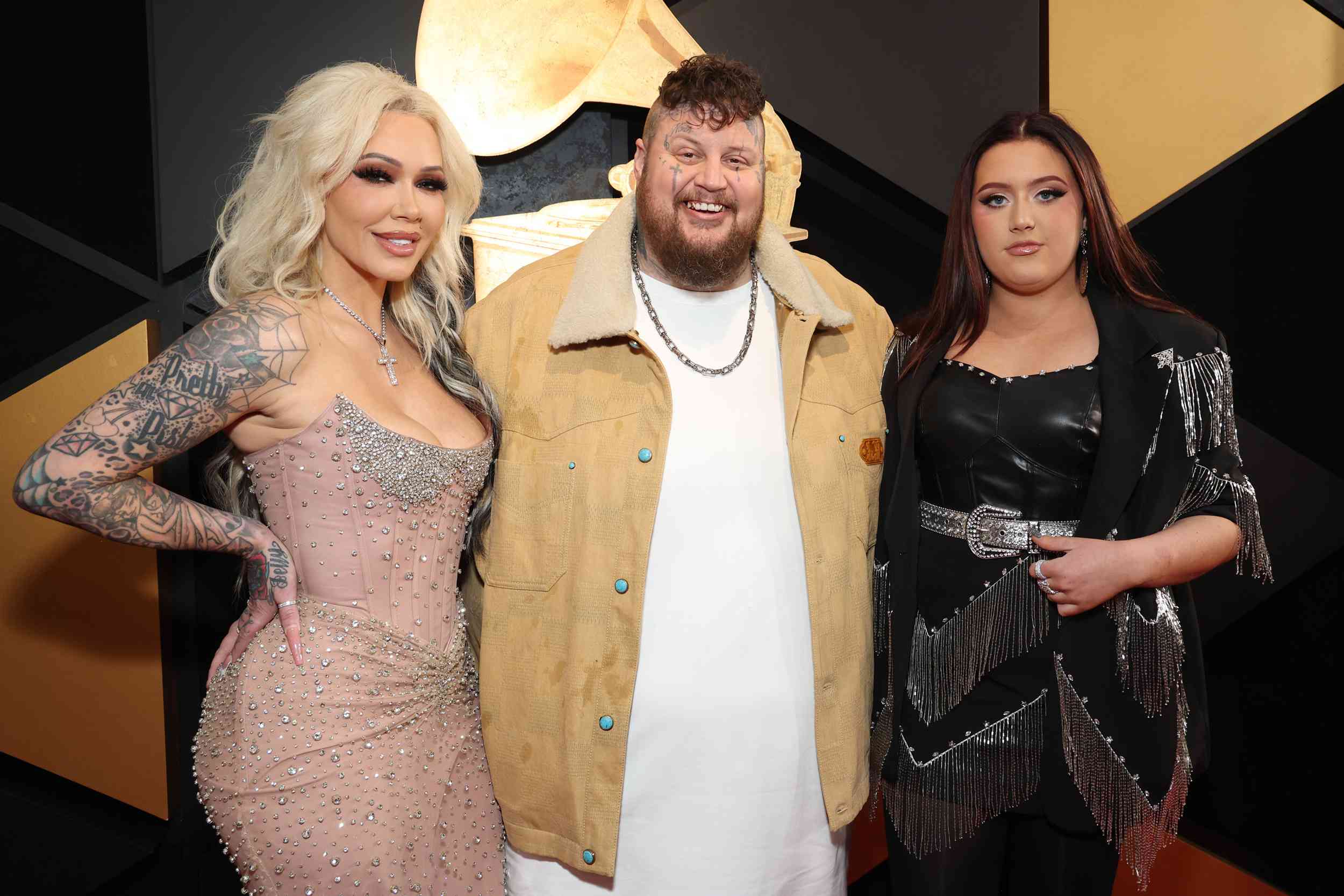 Bunnie Xo, Jelly Roll and Bailee Ann attend the 66th GRAMMY Awards.