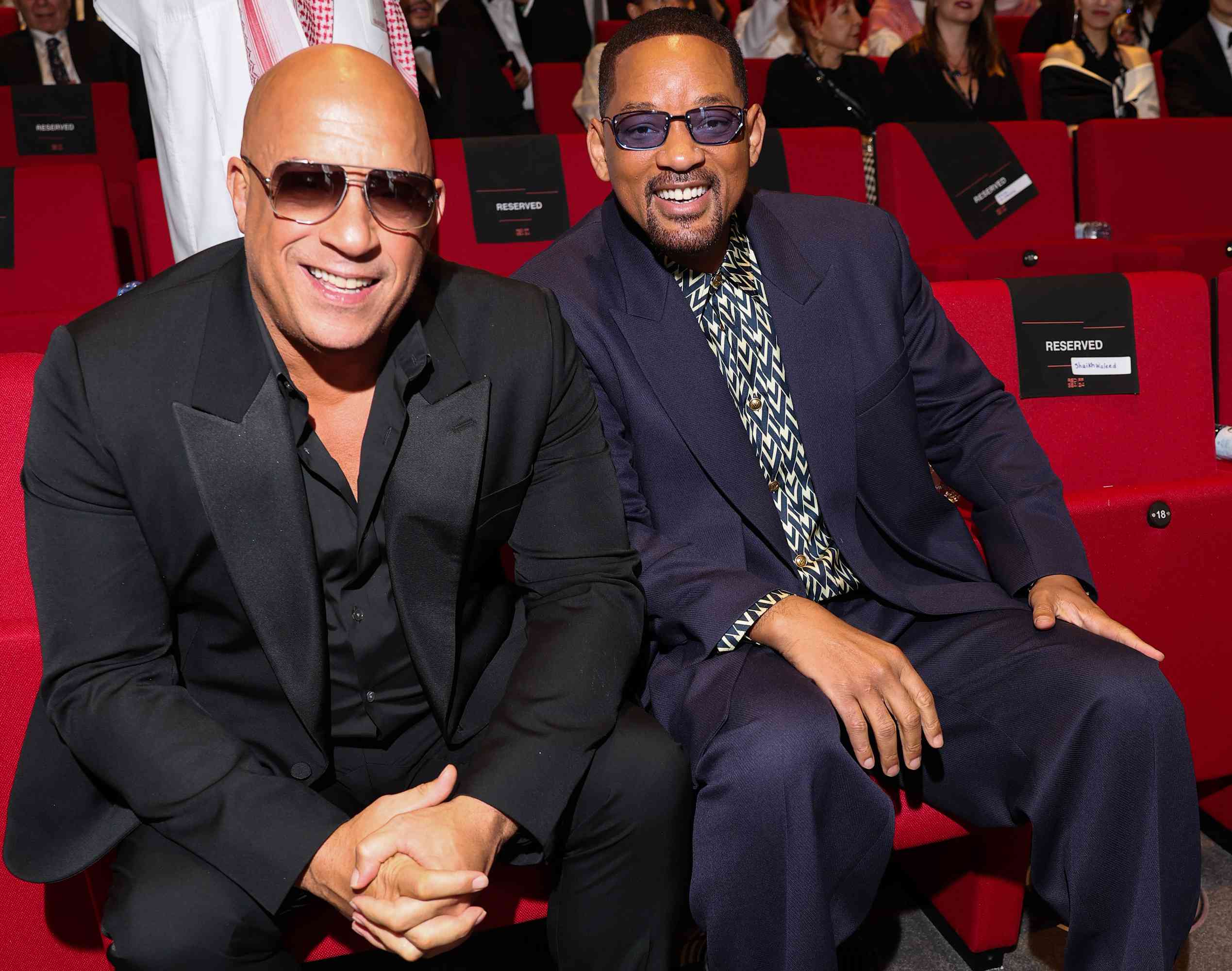 Vin Diesel and Will Smith during the Opening Ceremony at the Red Sea International Film Festival 2024 on December 05, 2024 in Jeddah, Saudi Arabia.