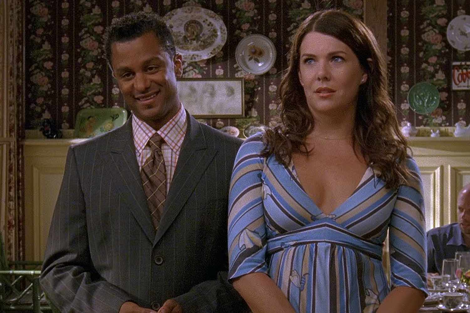 Yanic Truesdale as Michel Gerard, Lauren Graham as Lorelai Gilmore on Gilmore Girls