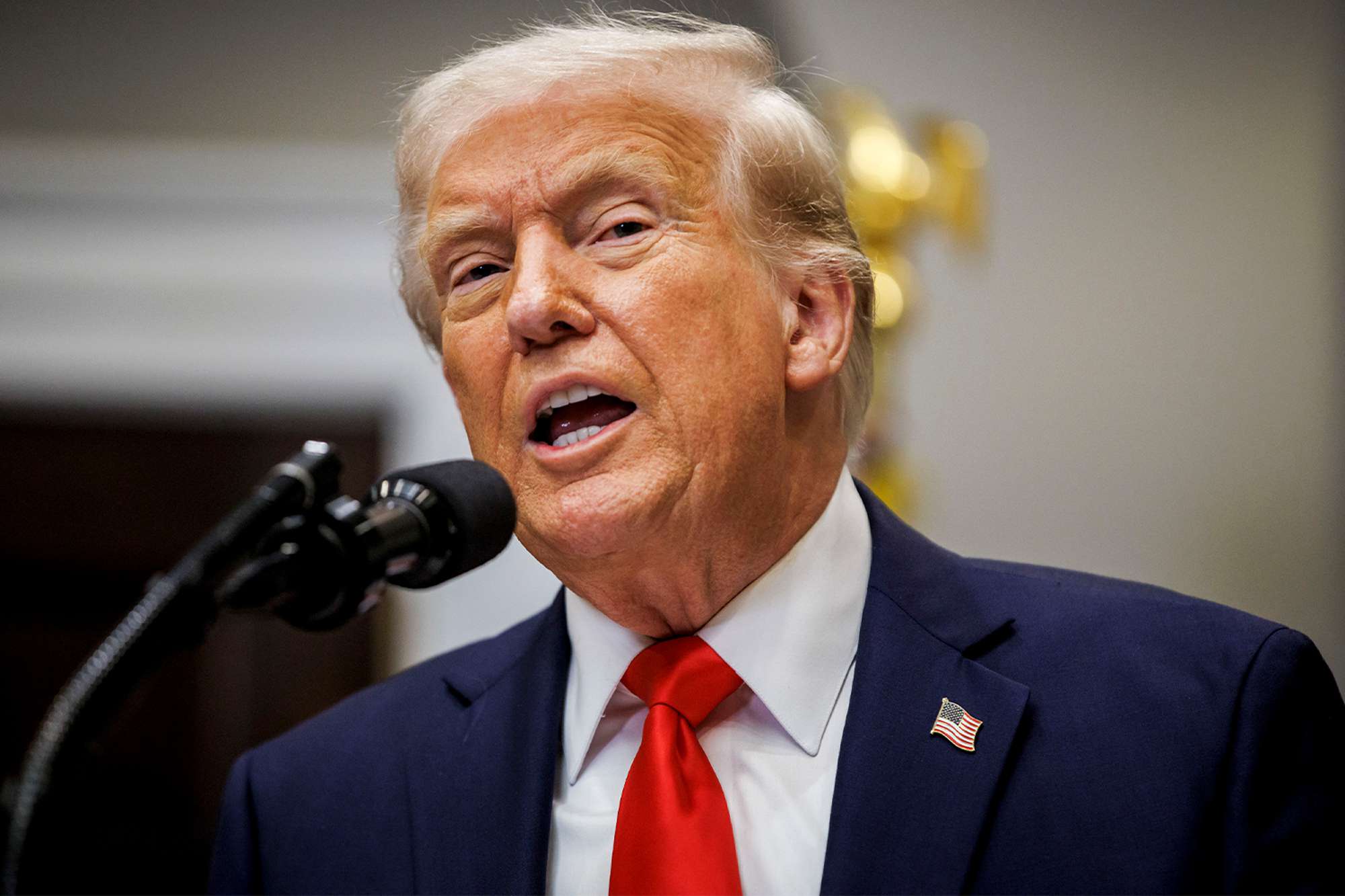 U.S. President Donald Trump speaks in the Roosevelt Room of the White House on March 3, 2025 in Washington, D.C. 