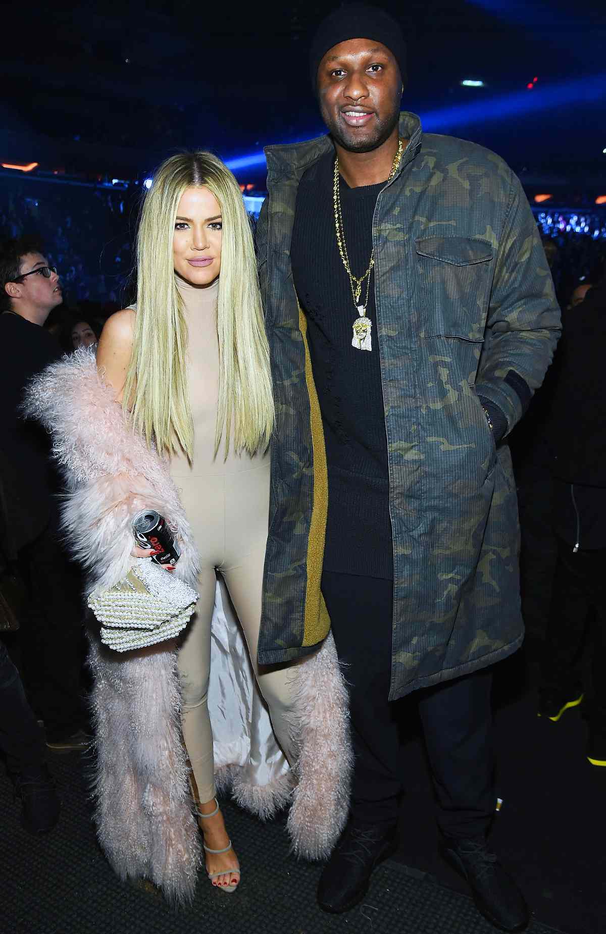 Khloe Kardashian and Lamar Odom attend Kanye West Yeezy Season 3 on February 11, 2016 in New York City.