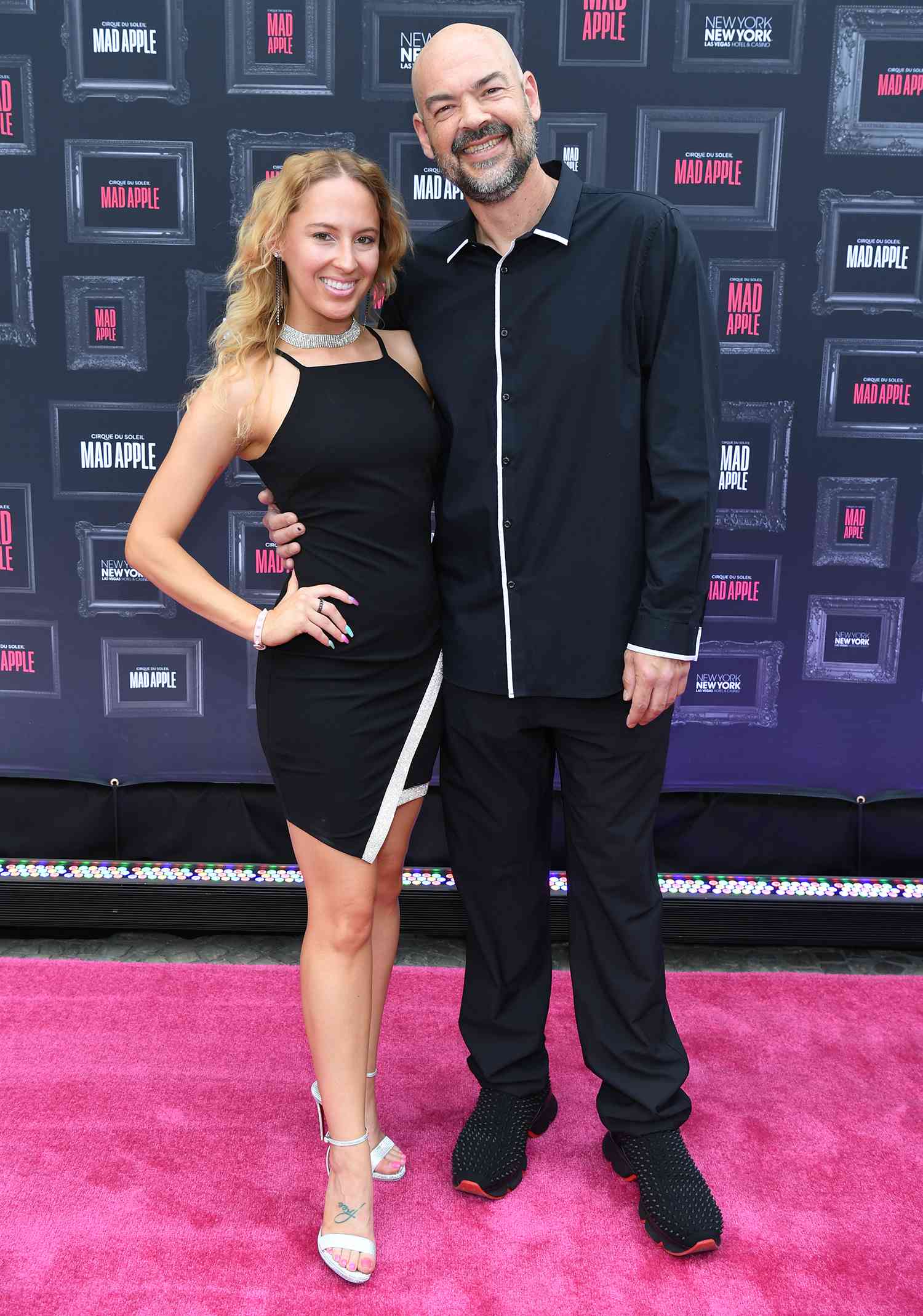 Victoria Goodwin and Aaron Goodwin arrive at the premiere of Mad Apple by Cirque du Soleil at New York-New York Hotel & Casino 