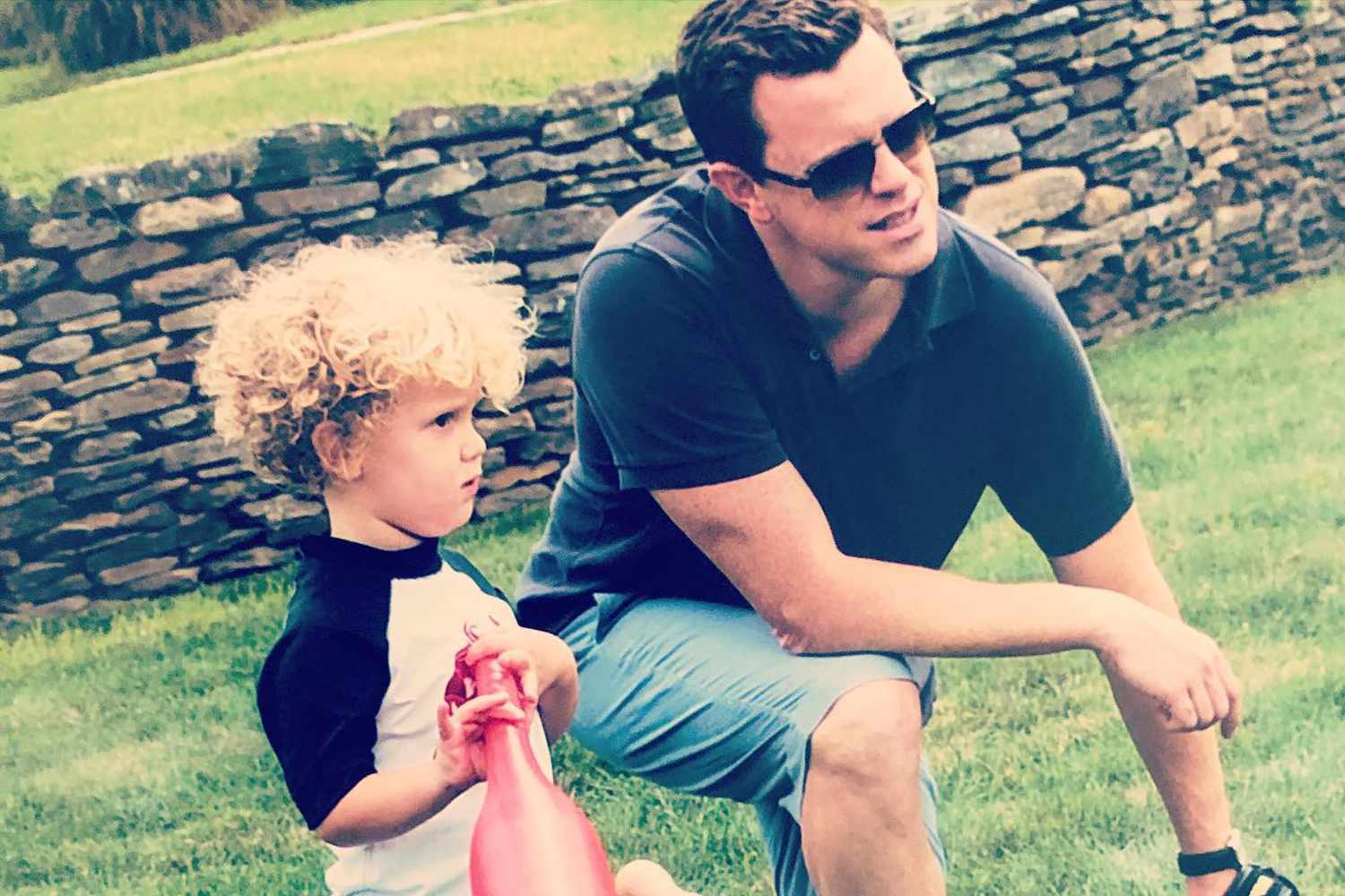 Willie Geist plays baseball with his son George William Geist.