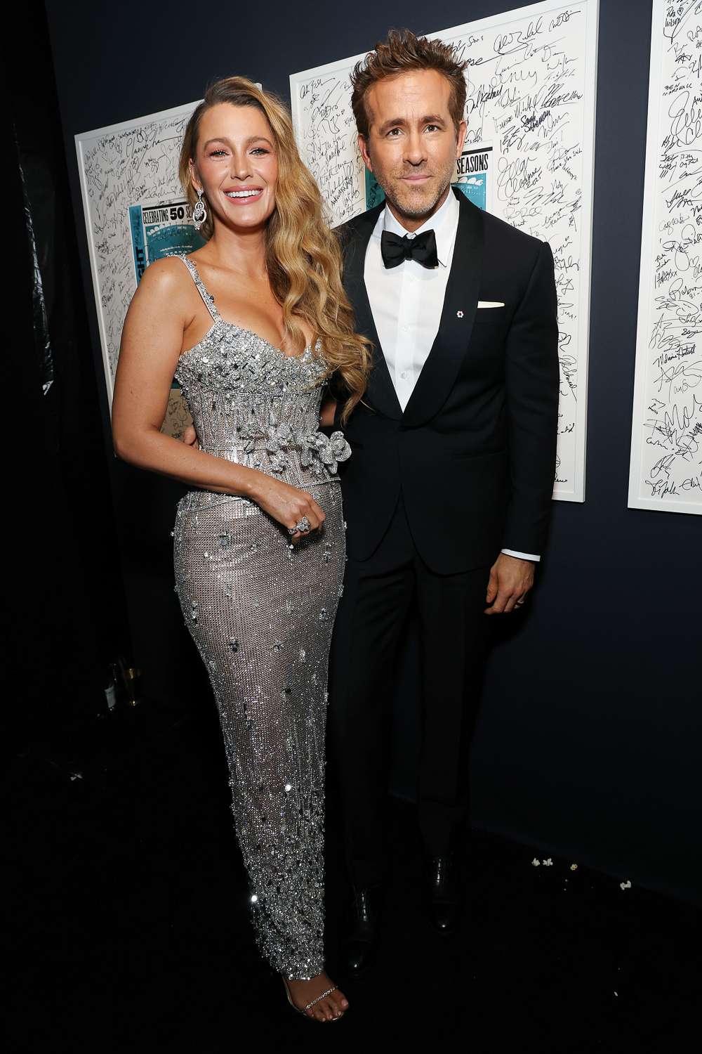 SNL50: THE RED CARPET -- Pictured: (l-r) Blake Lively and Ryan Reynolds on Sunday, February 16, 2025