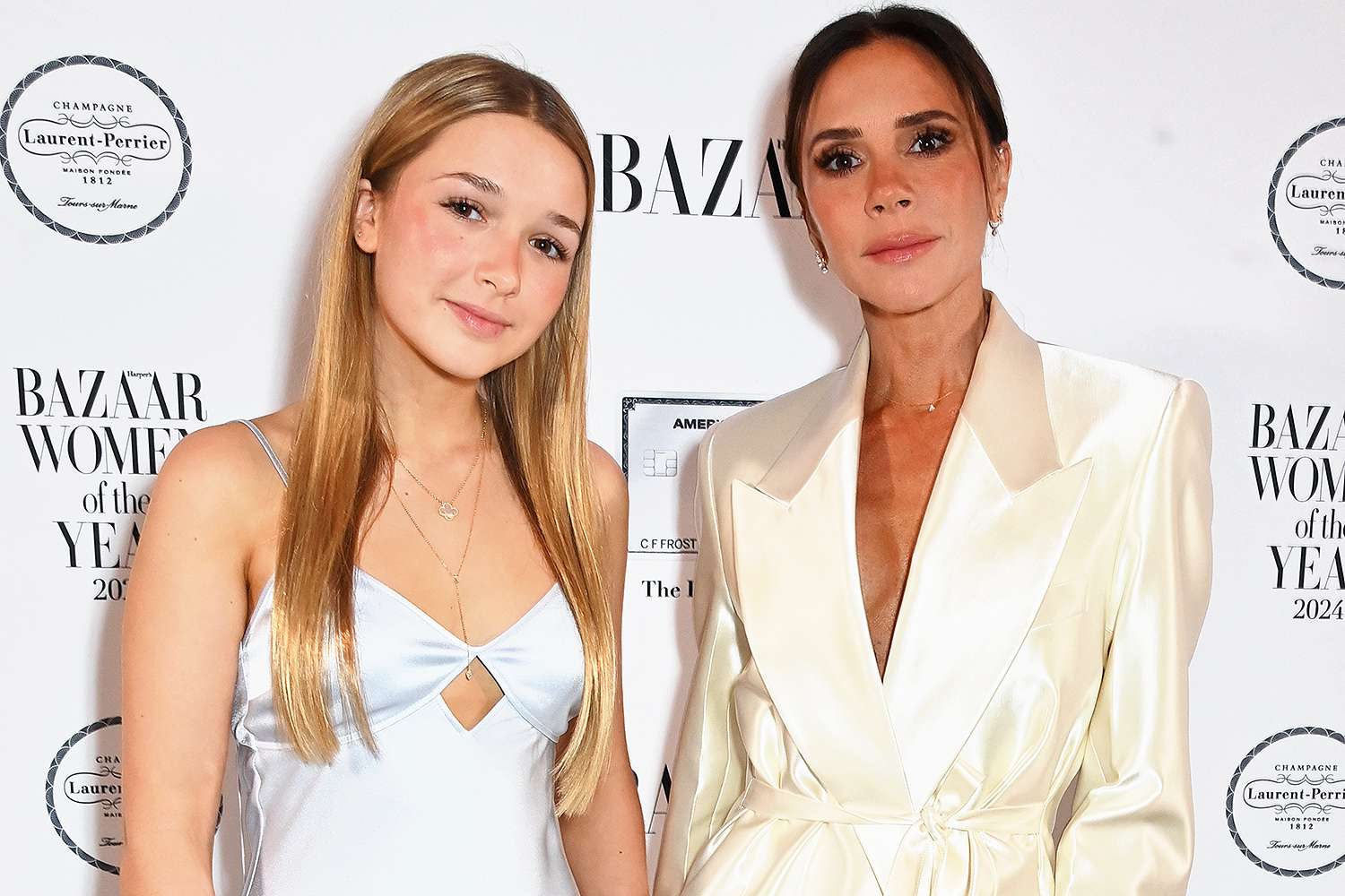  Harper Beckham and Victoria Beckham attend the 2024 Harper's Bazaar Women of the Year Awards,