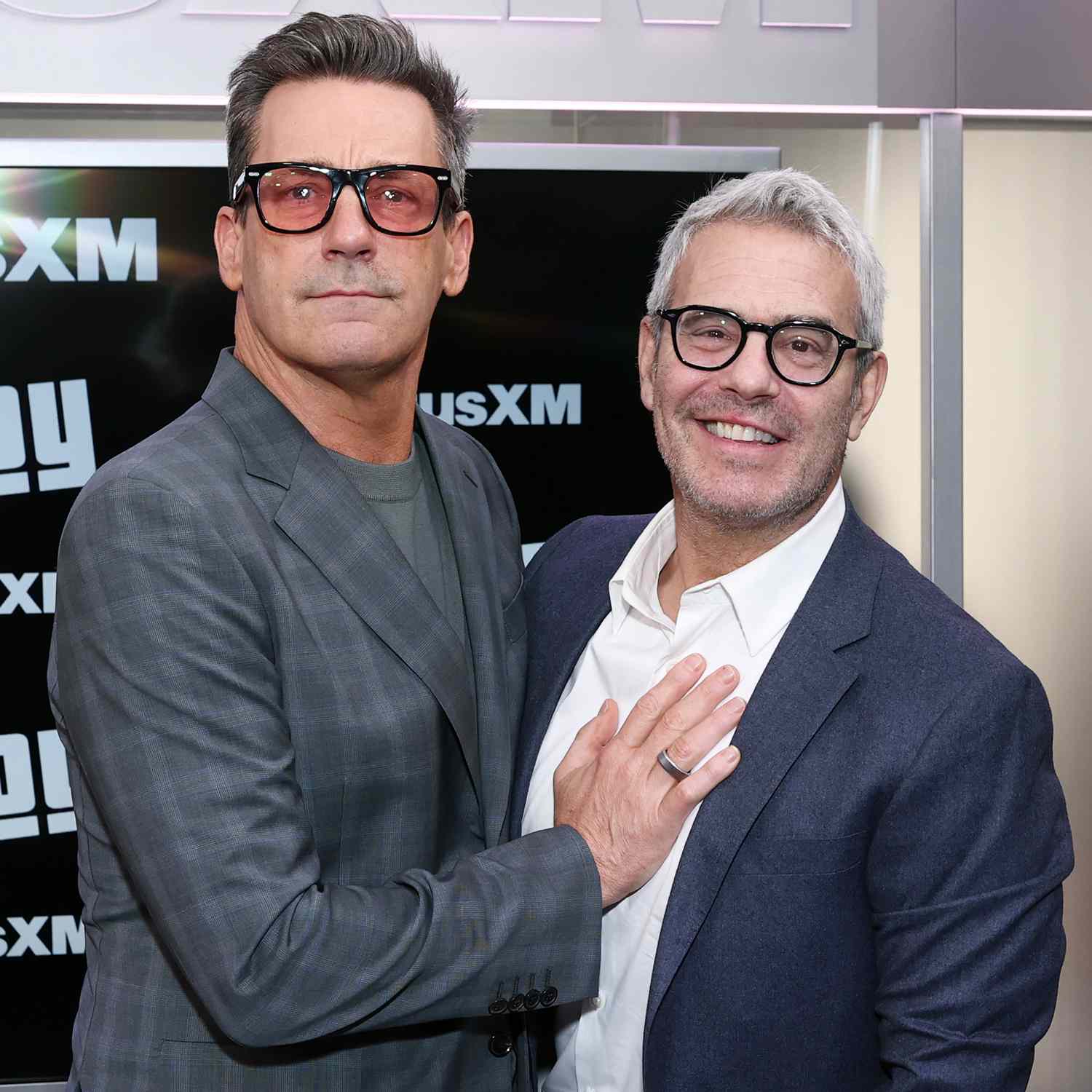 Jon Hamm and Andy Cohen attend SiriusXM's Town Hall with the cast of "Your Friends & Neighbors" 